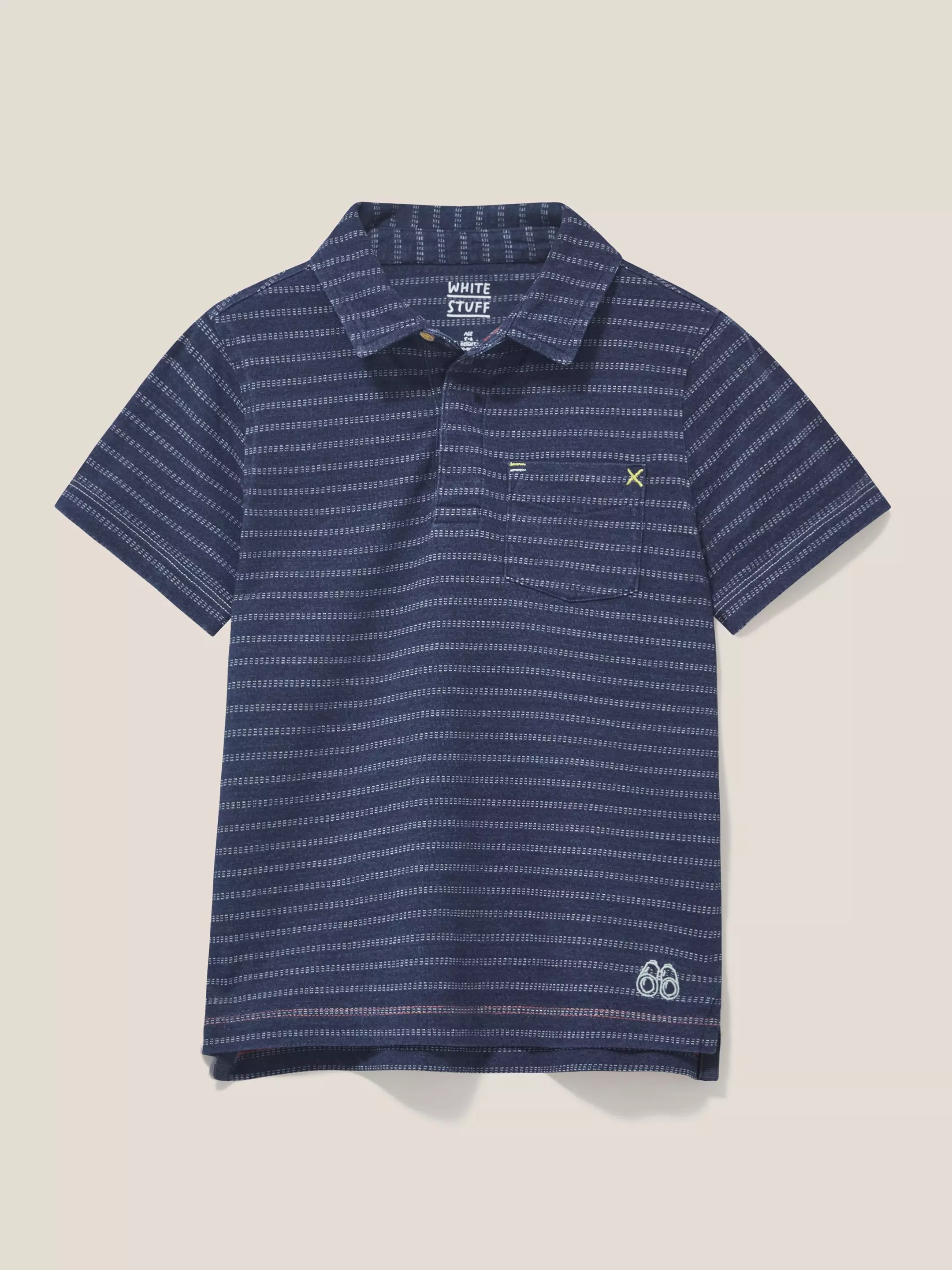 Interest Indigo Stripe Polo 6 Interest Indigo Stripe Polo