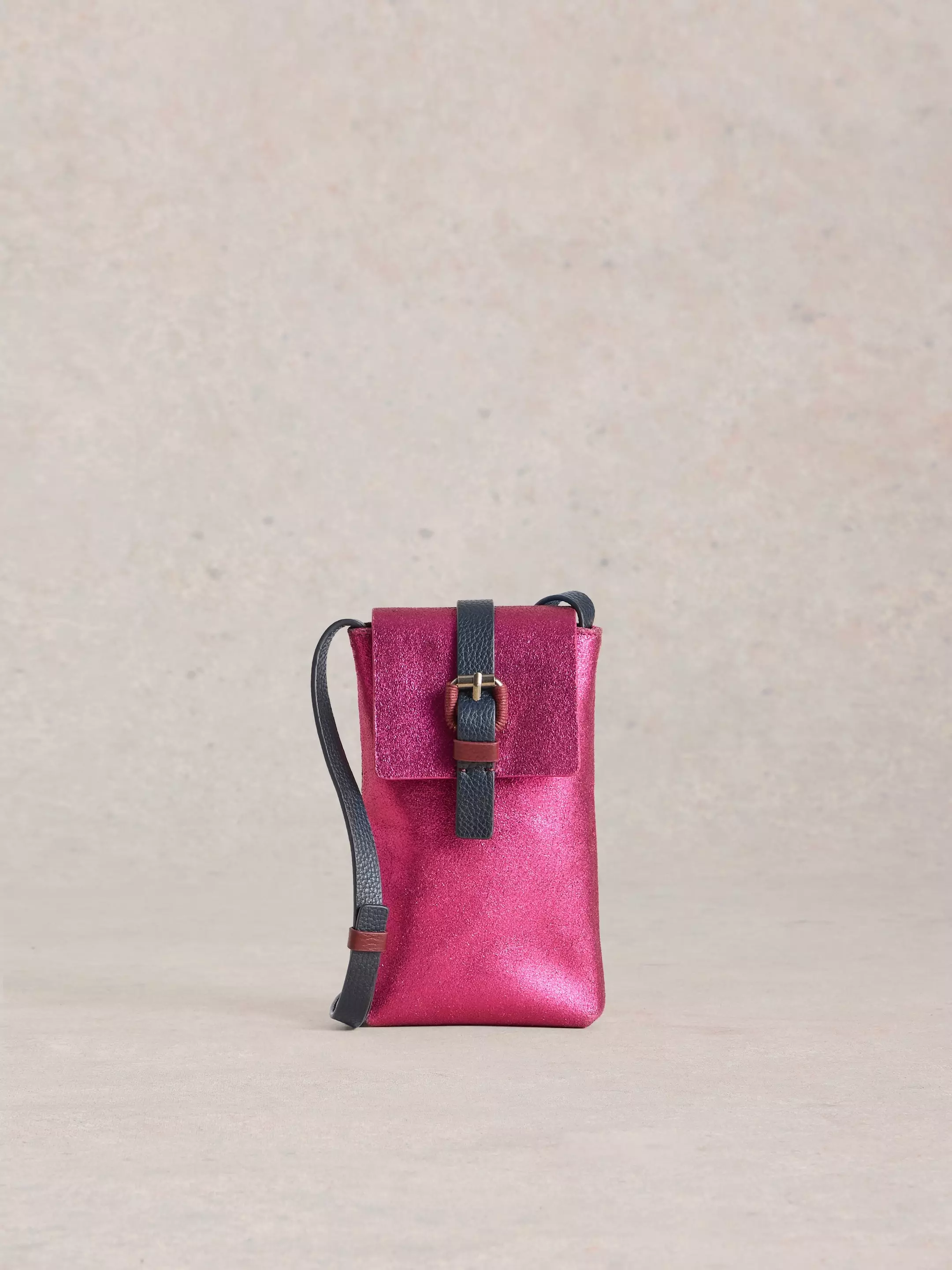 Clara Buckle Leather Phone Bag