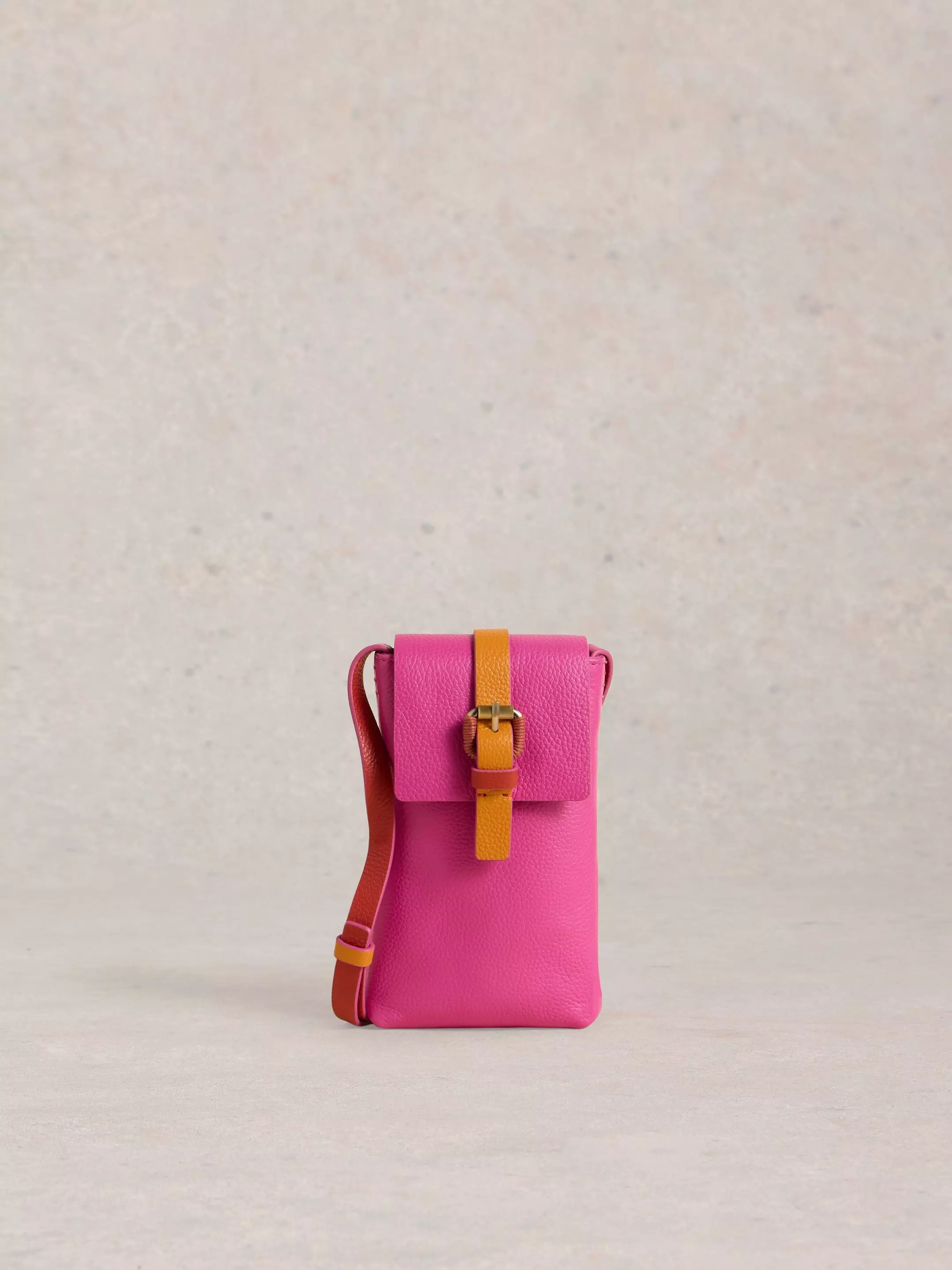 Clara Buckle Leather Phone Bag