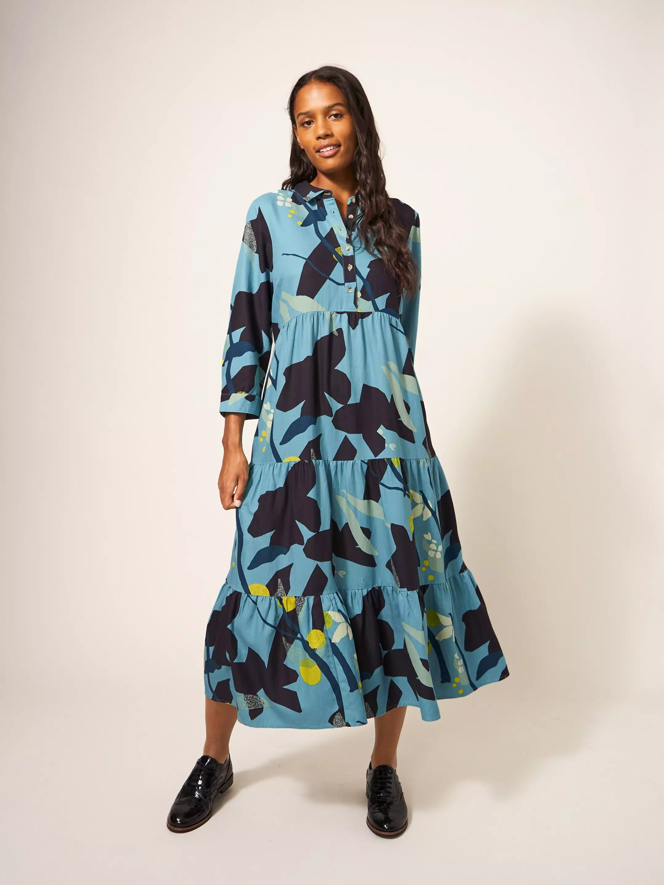 Maya Tiered Shirt Dress 4 Maya Tiered Shirt Dress