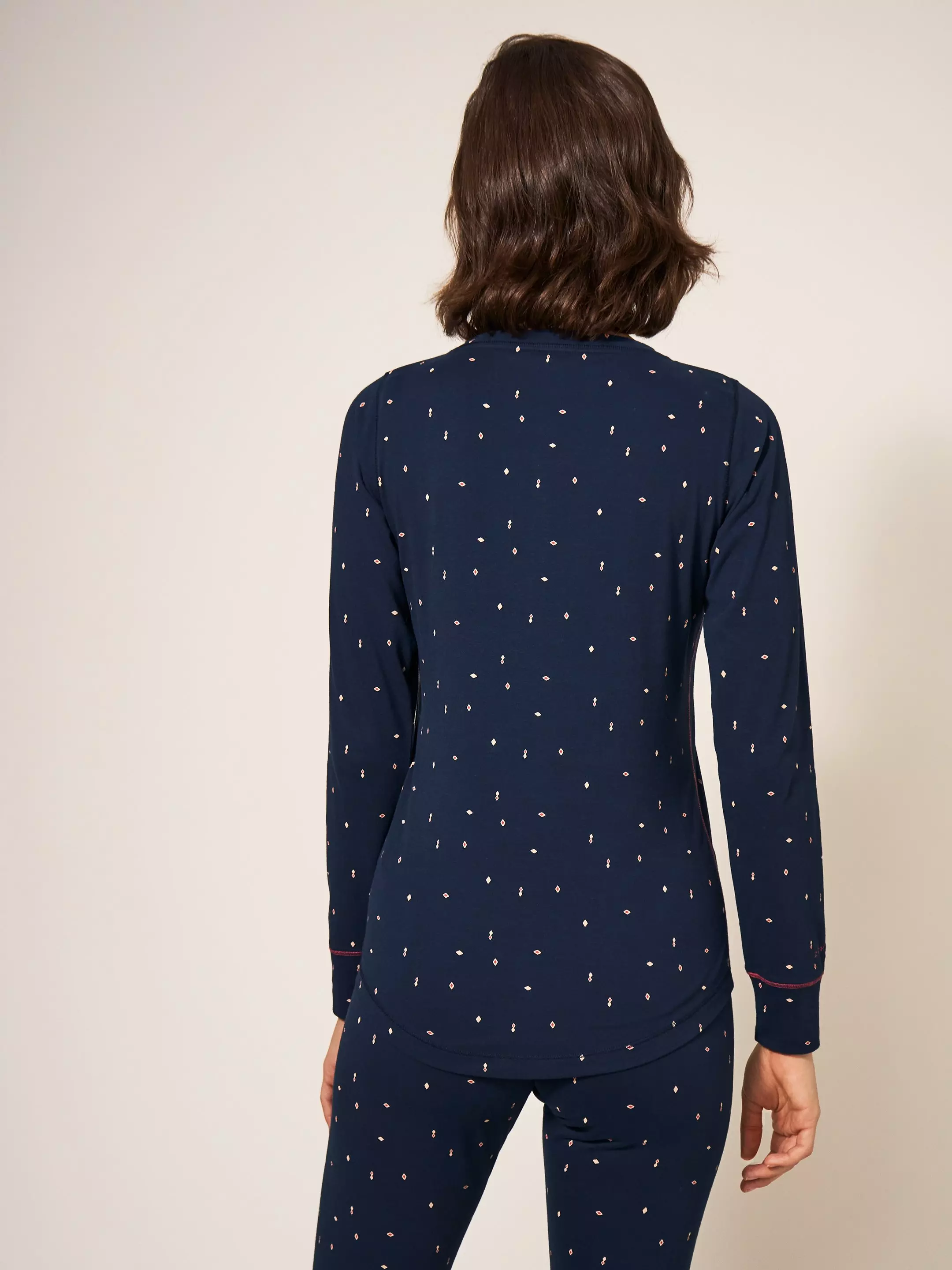Geo Printed Henley PJ Top 5 Geo Printed Henley PJ Top