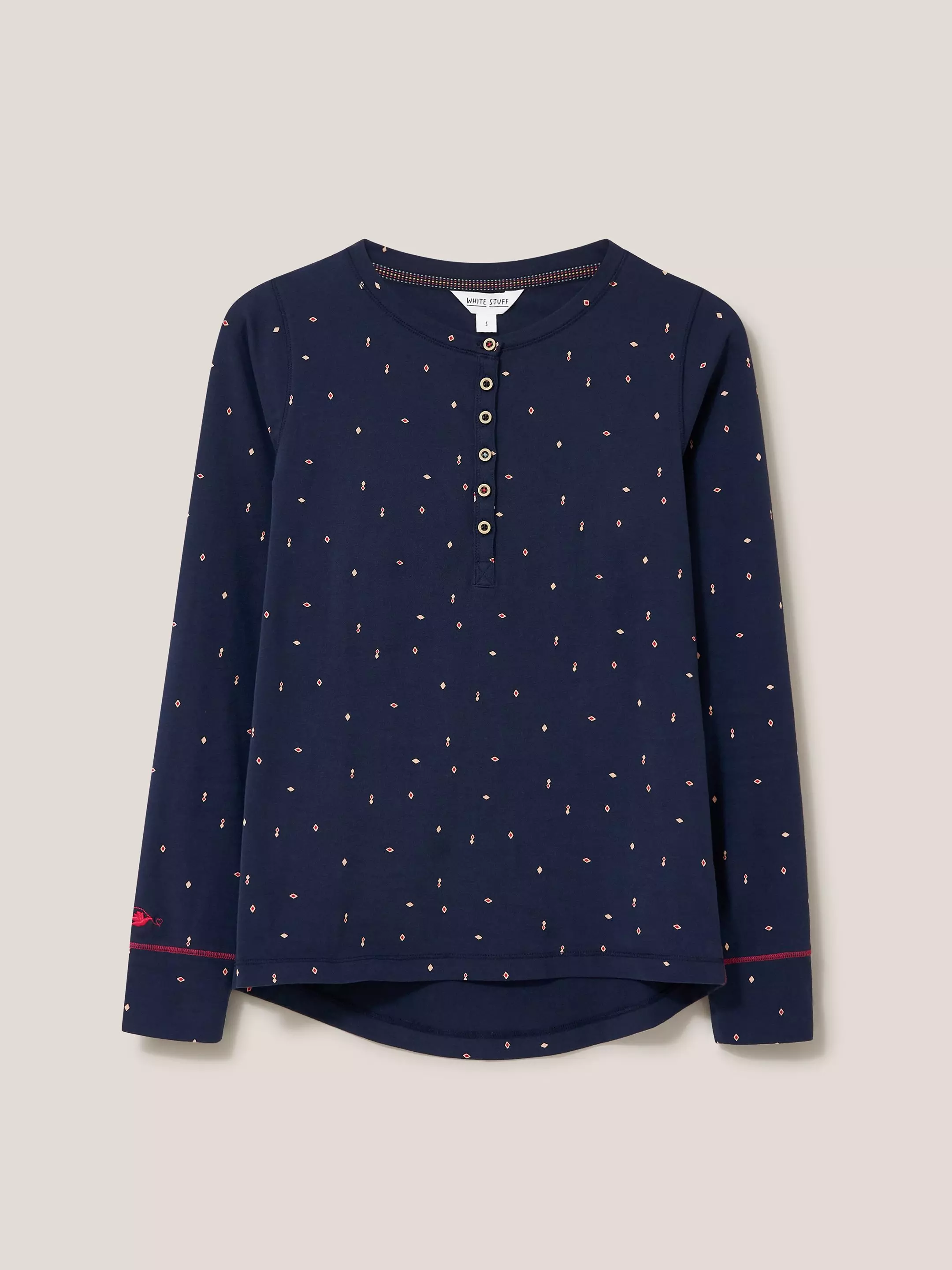 Geo Printed Henley PJ Top 6 Geo Printed Henley PJ Top