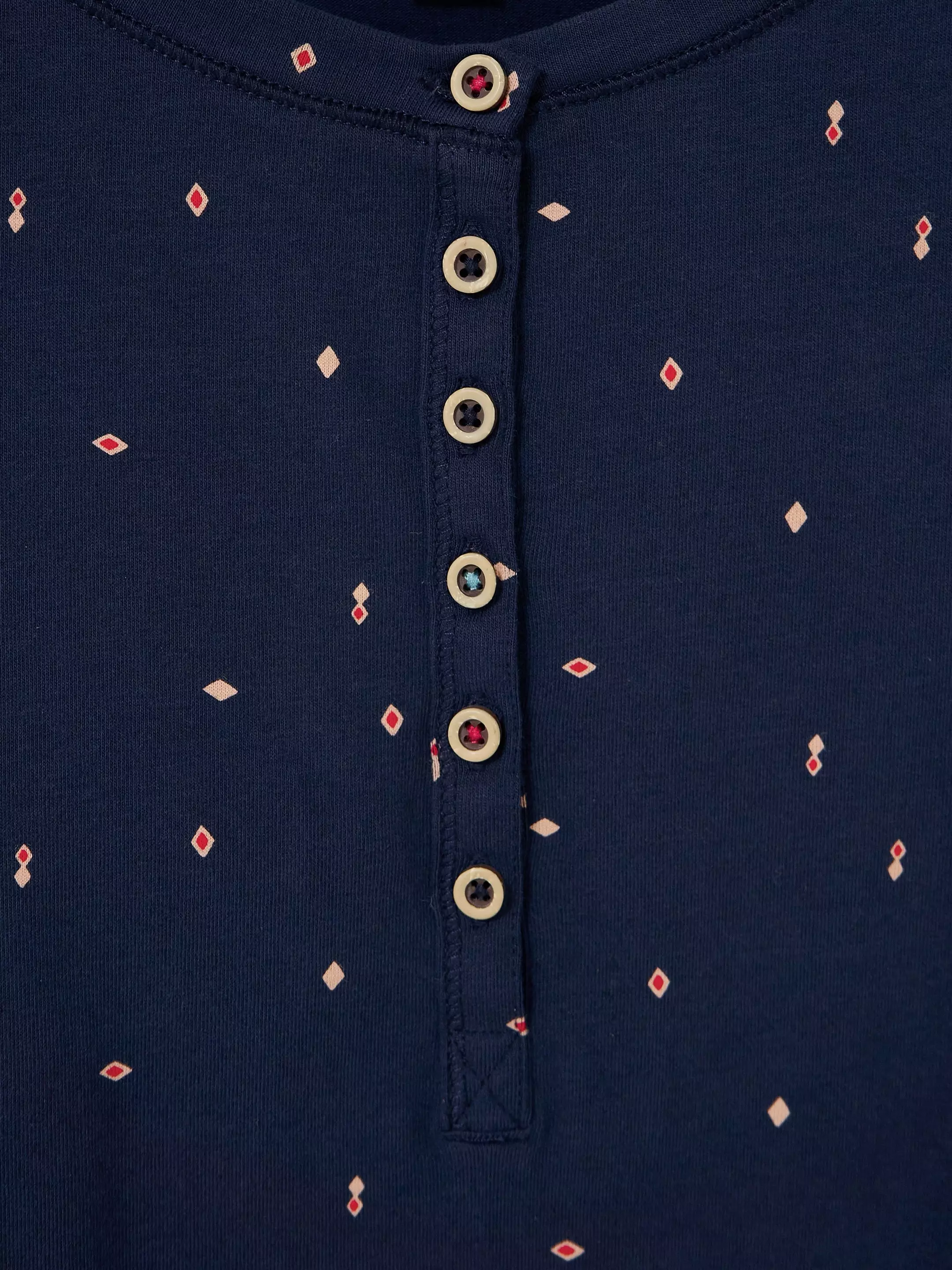 Geo Printed Henley PJ Top 7 Geo Printed Henley PJ Top