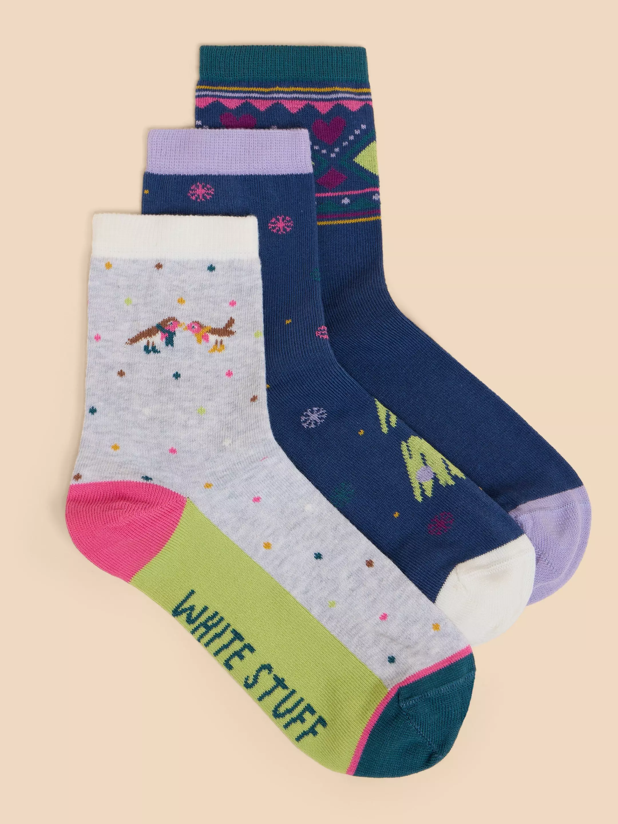 3 Pack Christmas Ankle Socks
