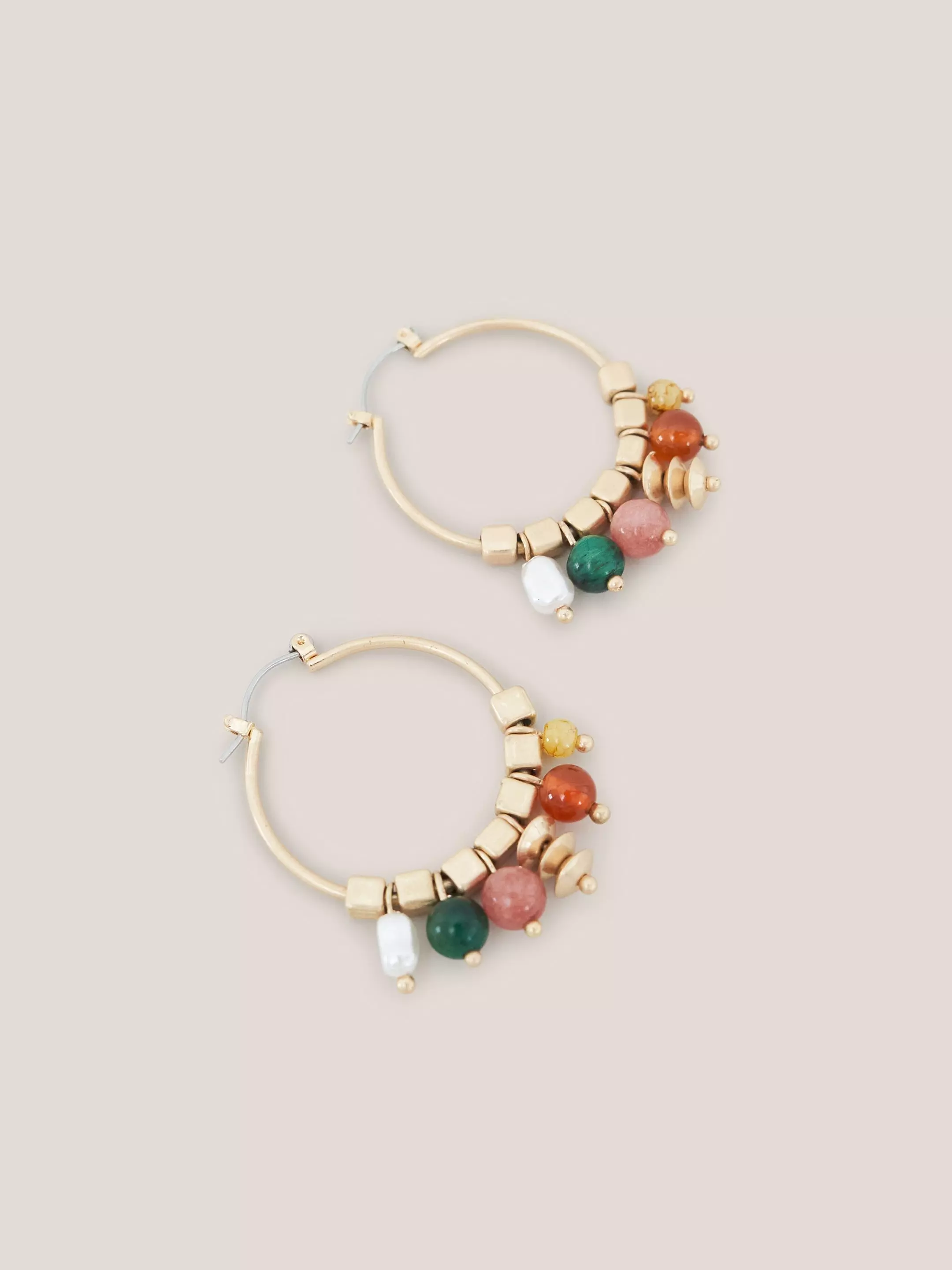 Multi Gem Hoop Earrings 3 Multi Gem Hoop Earrings