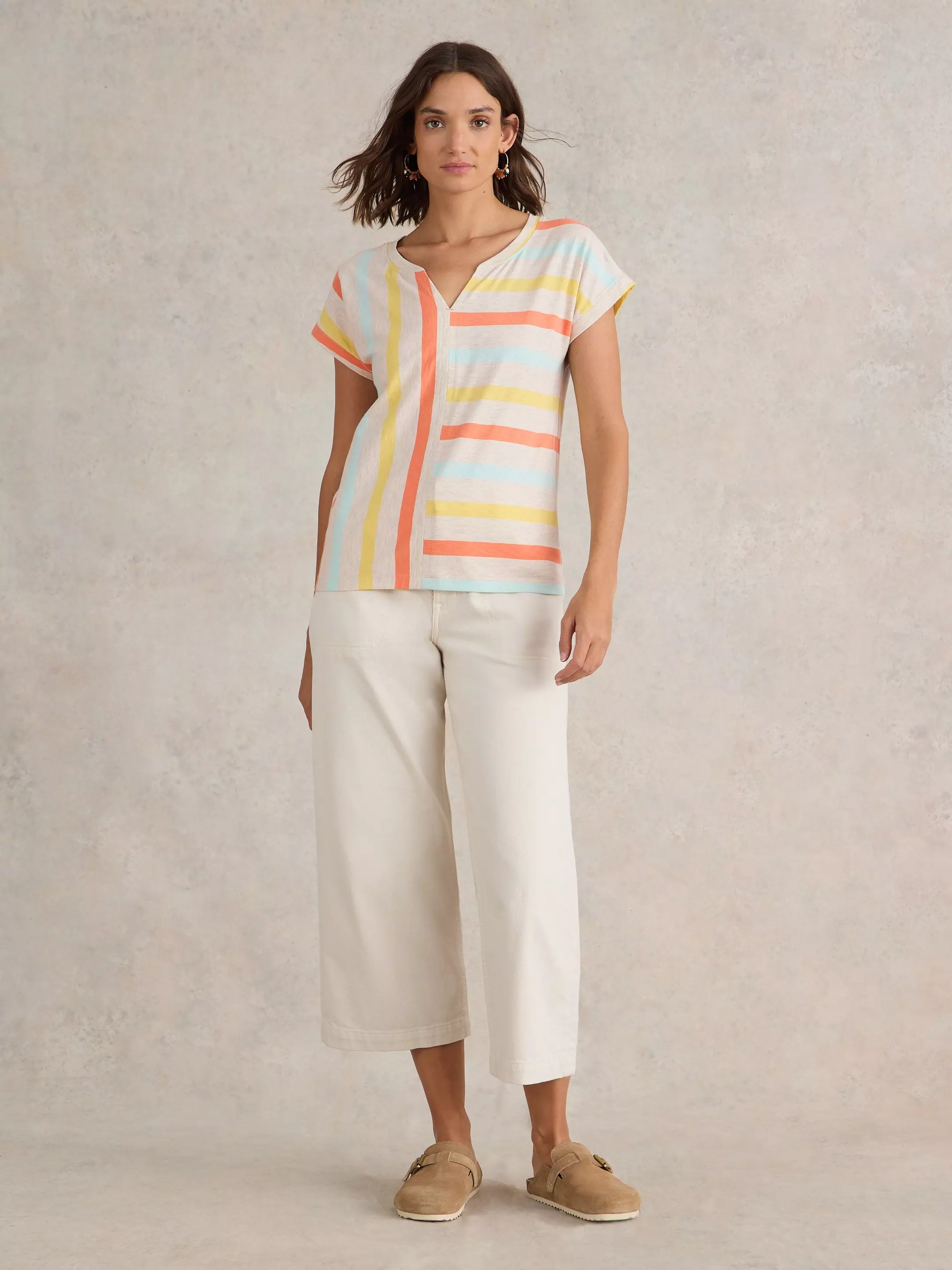 NELLY NOTCH NECK COTTON TEE