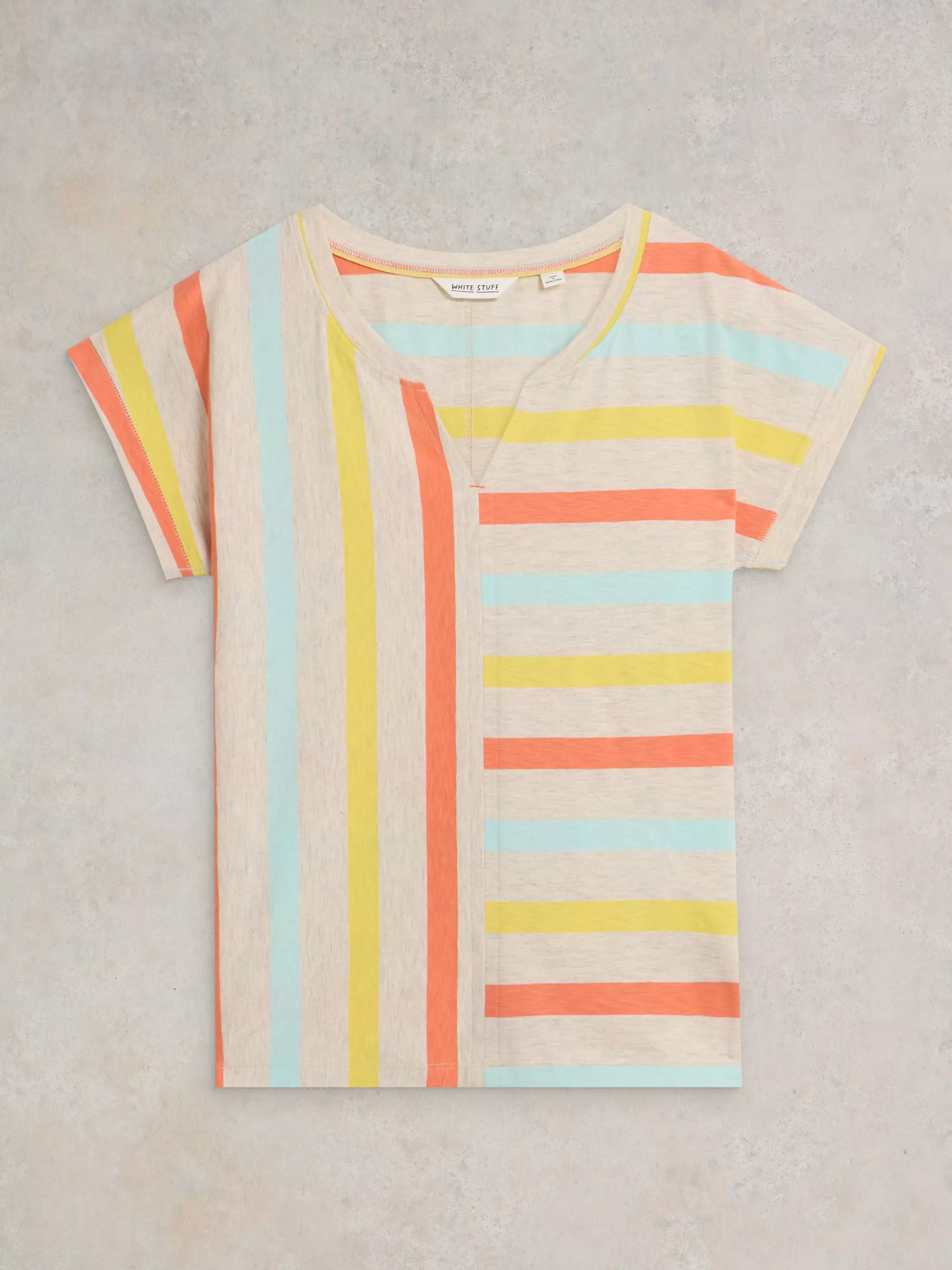NELLY NOTCH NECK COTTON TEE 6 NELLY NOTCH NECK COTTON TEE