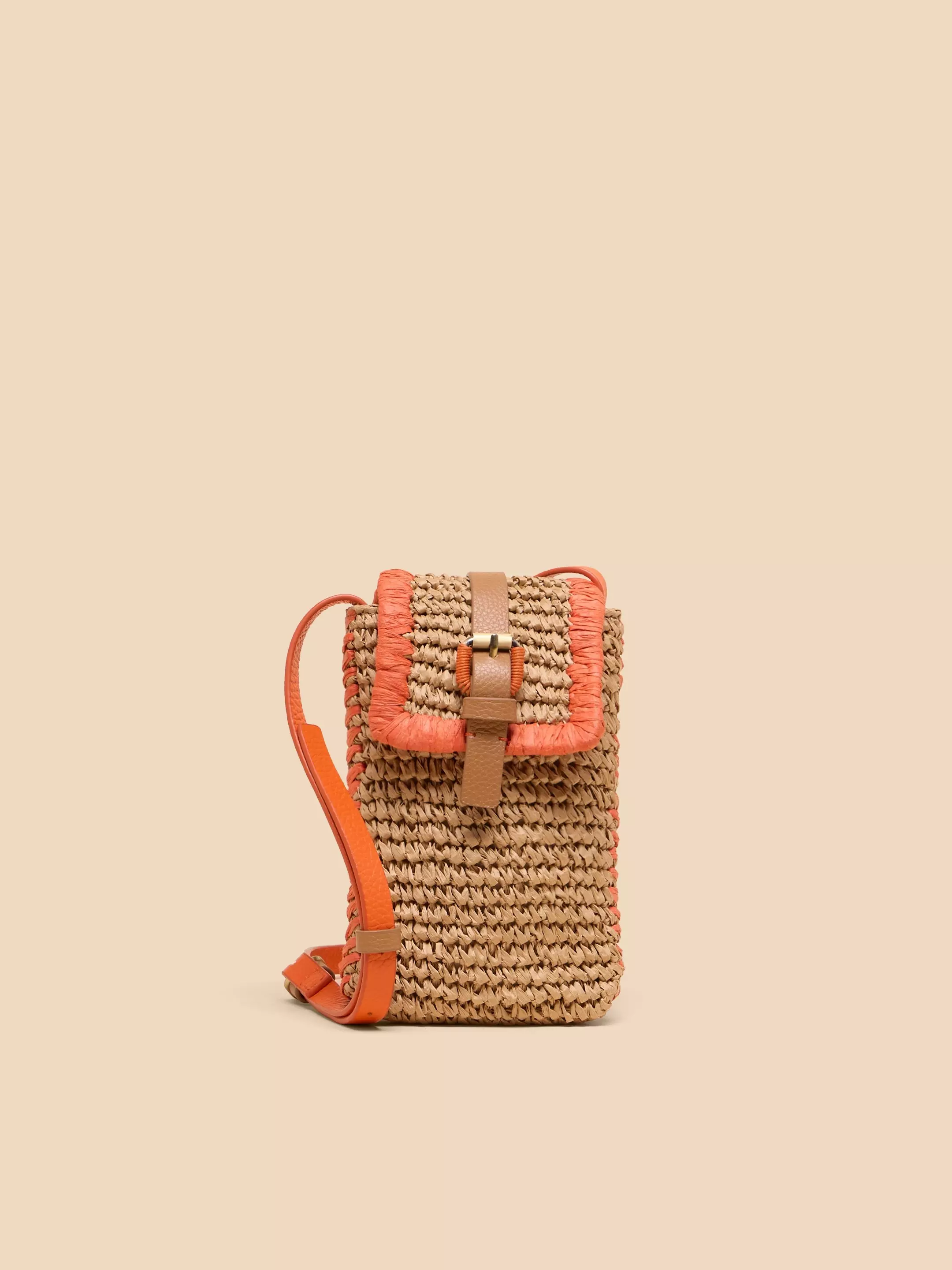 Clara Buckle Raffia Phone Bag