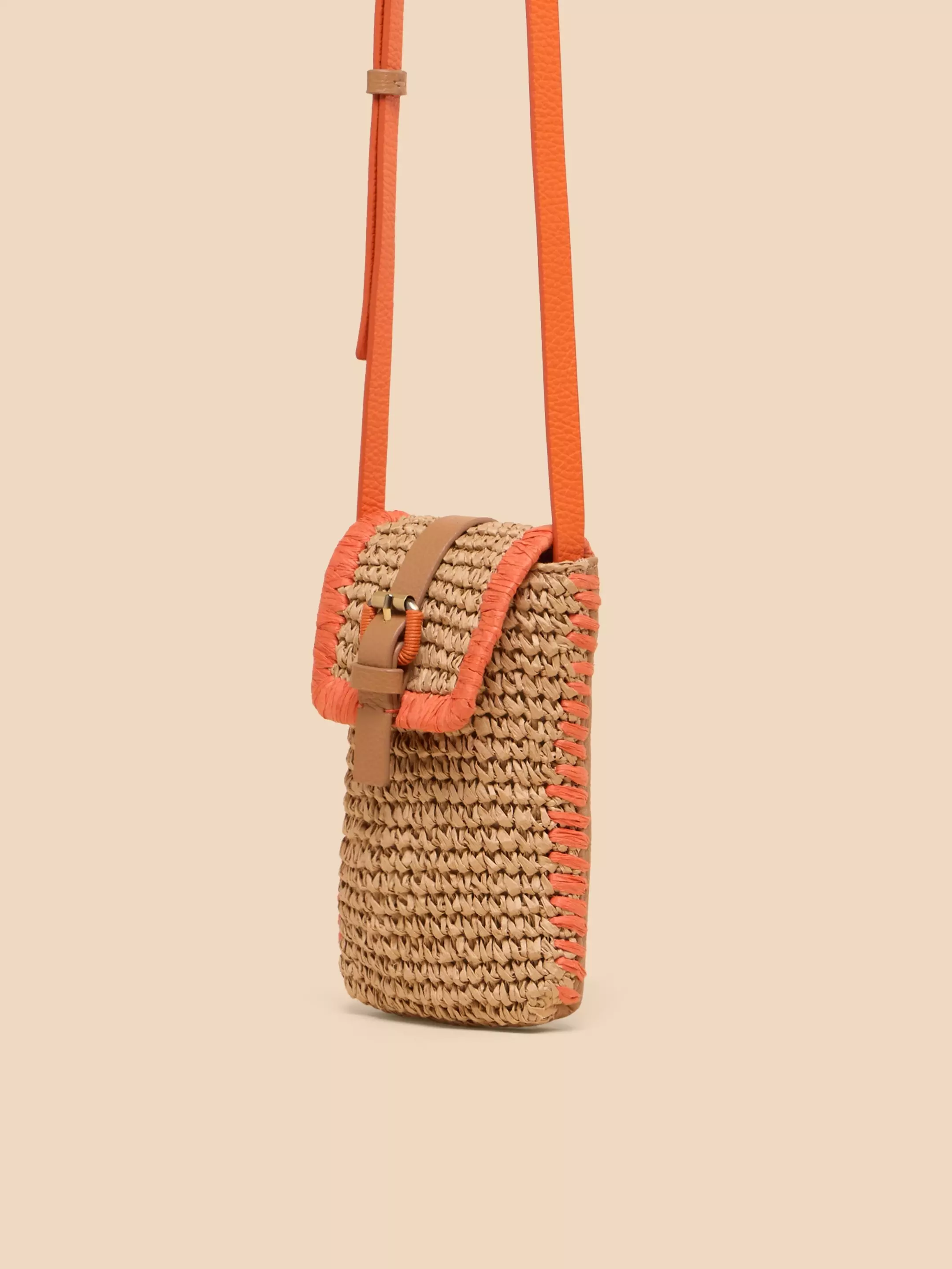 Clara Buckle Raffia Phone Bag 4 Clara Buckle Raffia Phone Bag