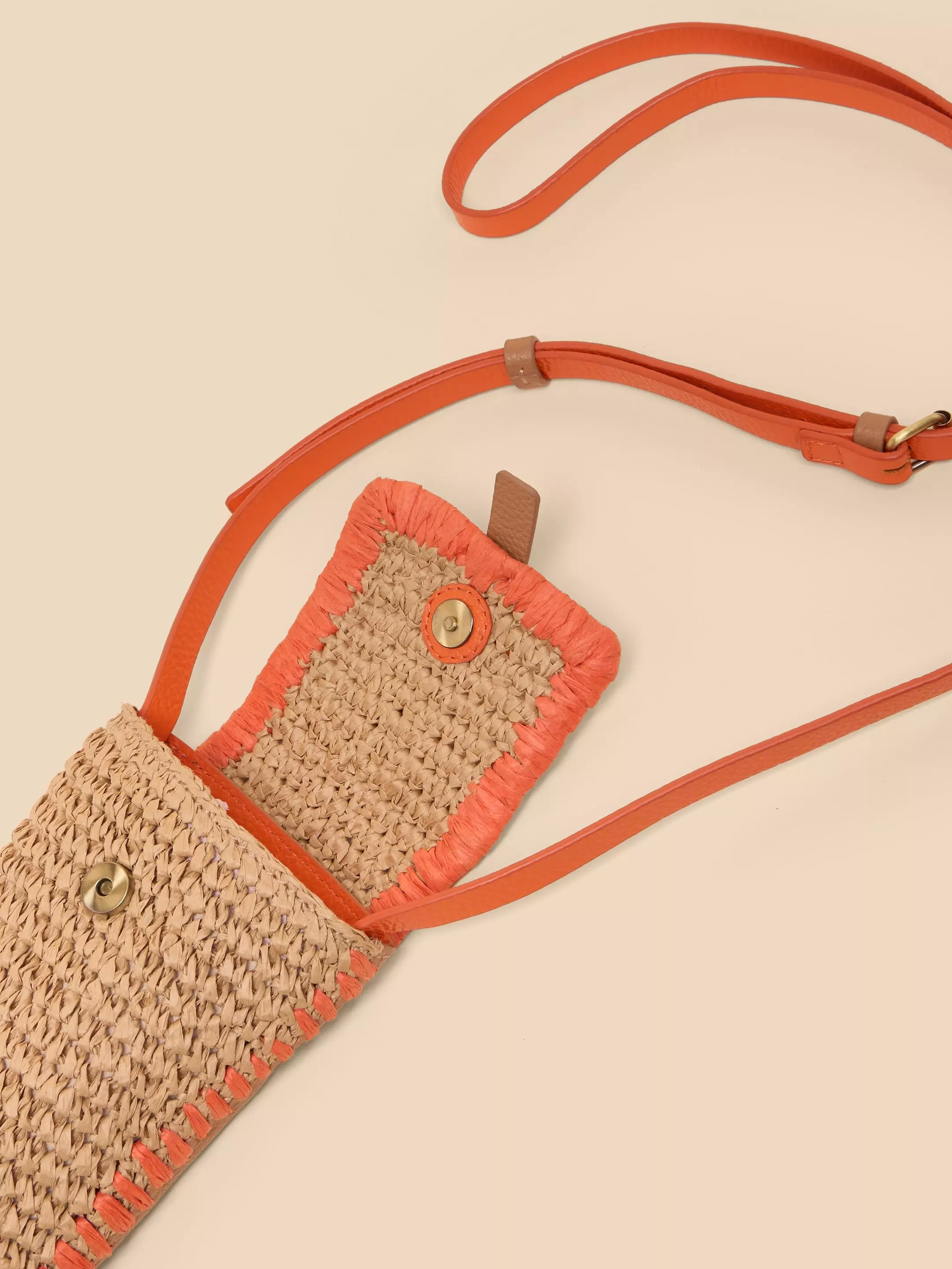 Clara Buckle Raffia Phone Bag 5 Clara Buckle Raffia Phone Bag