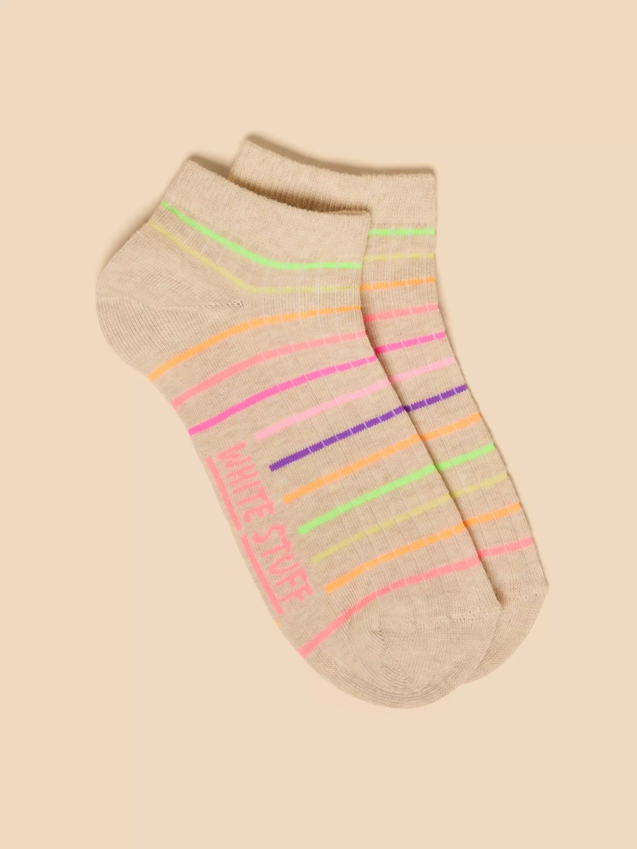 Neon Ribbed Trainer Sock