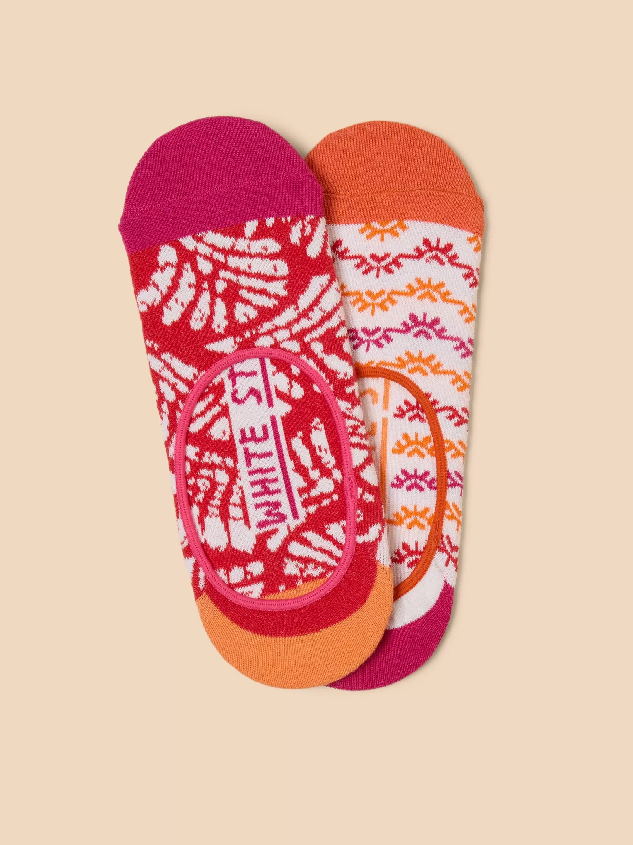 2 Pack Palm Leaf No Show Socks