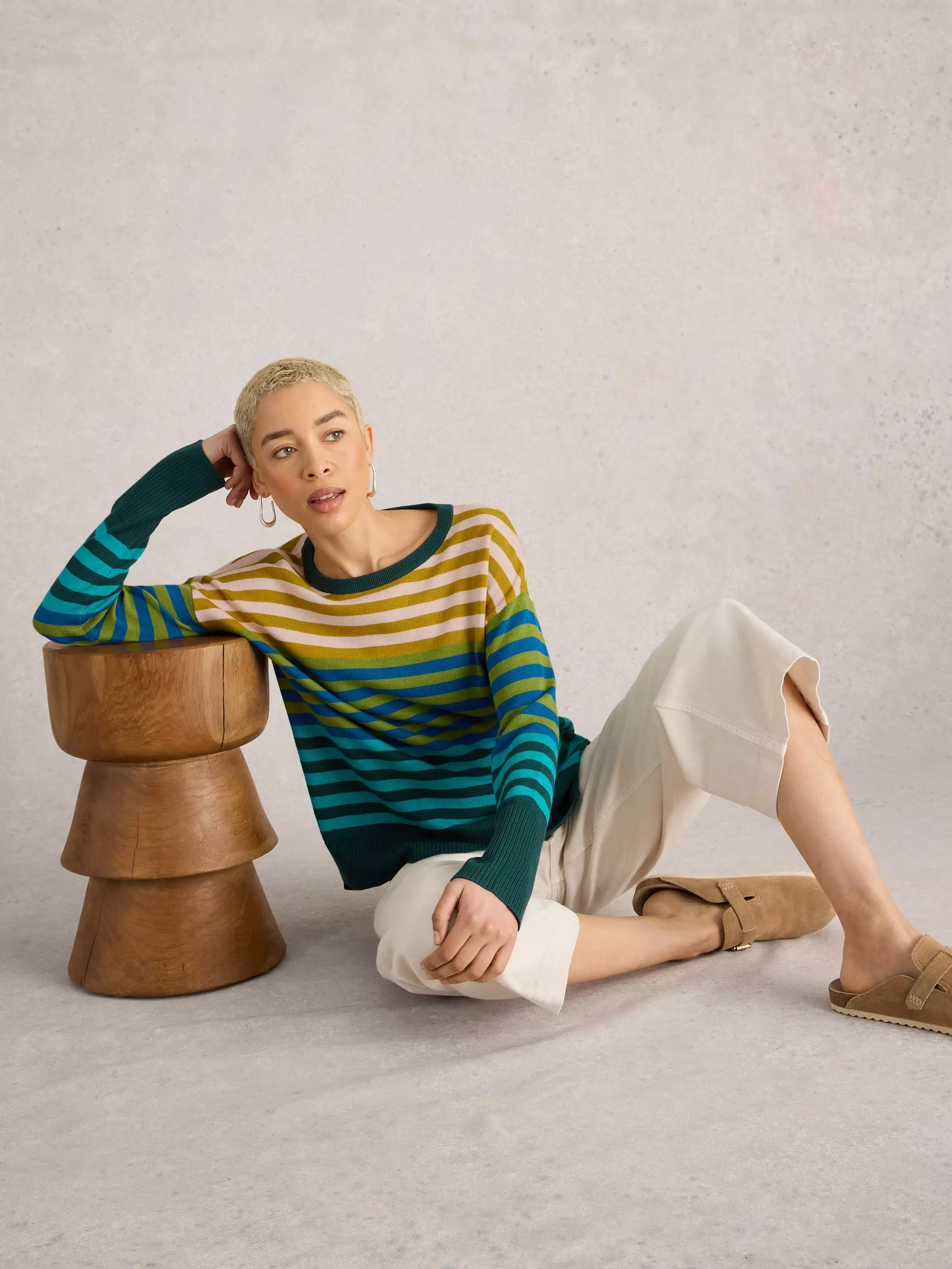 OLIVE STRIPED JUMPER 3 OLIVE STRIPED JUMPER