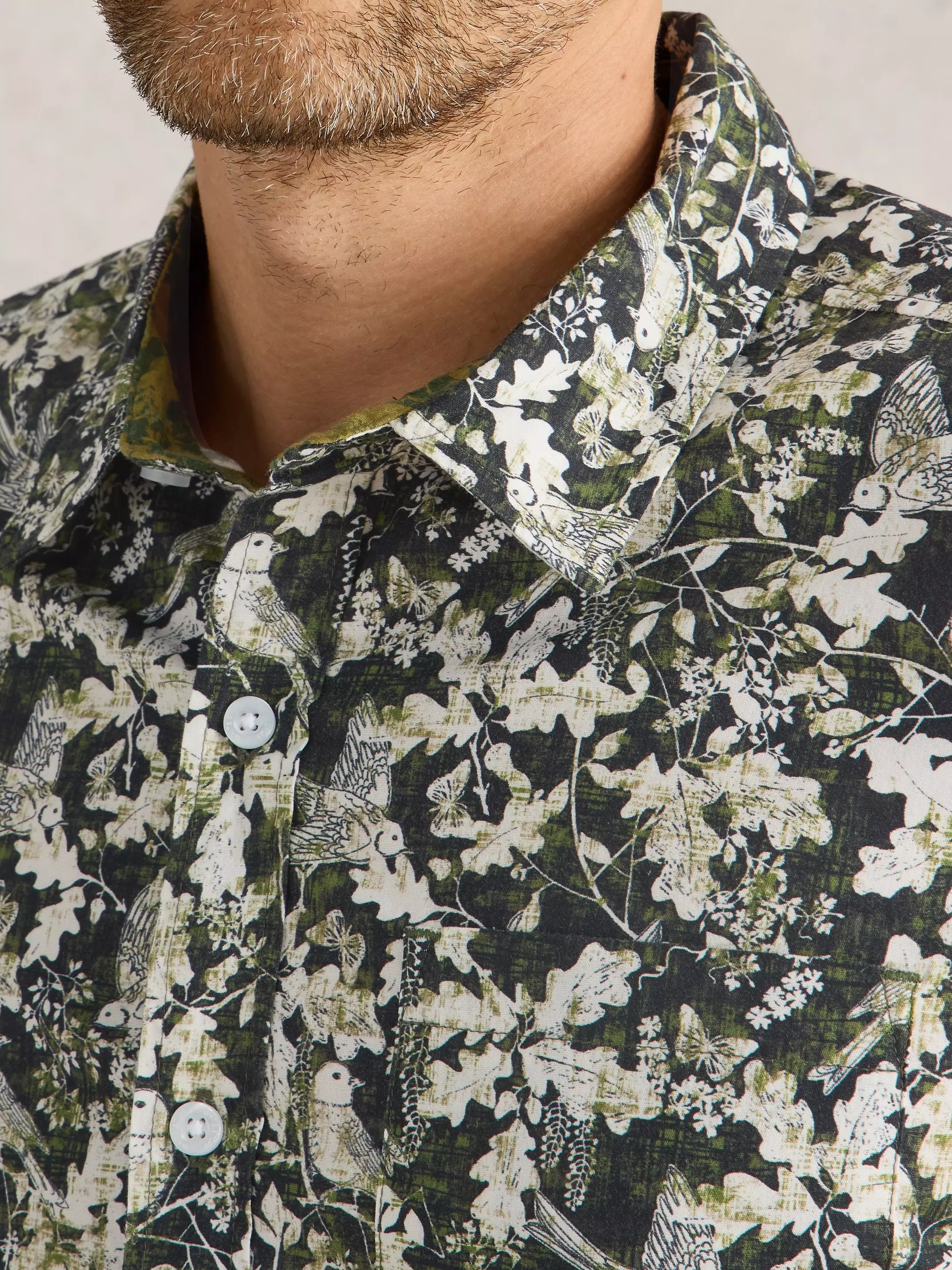 Hawthorn Bird Printed Shirt 4 Hawthorn Bird Printed Shirt