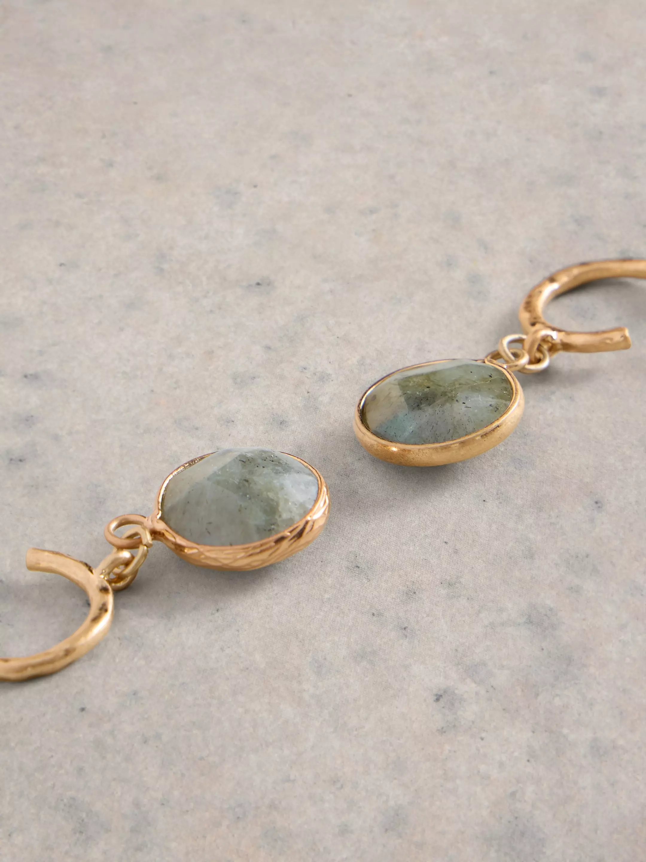 IRIS SEMI-PRECIOUS DROP STONE EARRING 3 IRIS SEMI-PRECIOUS DROP STONE EARRING