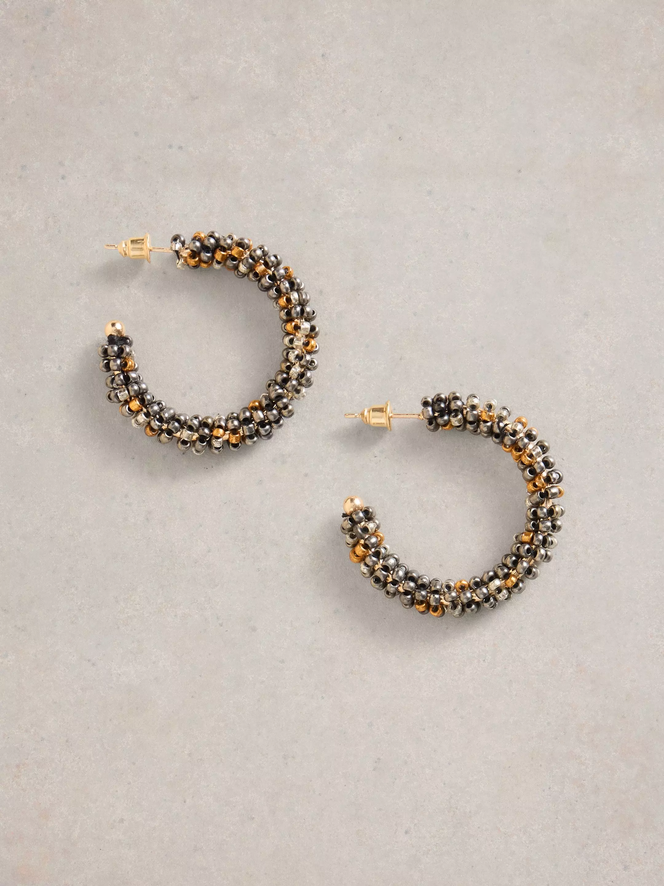 POPPY BEAEDED HOOP EARRING 3 POPPY BEAEDED HOOP EARRING