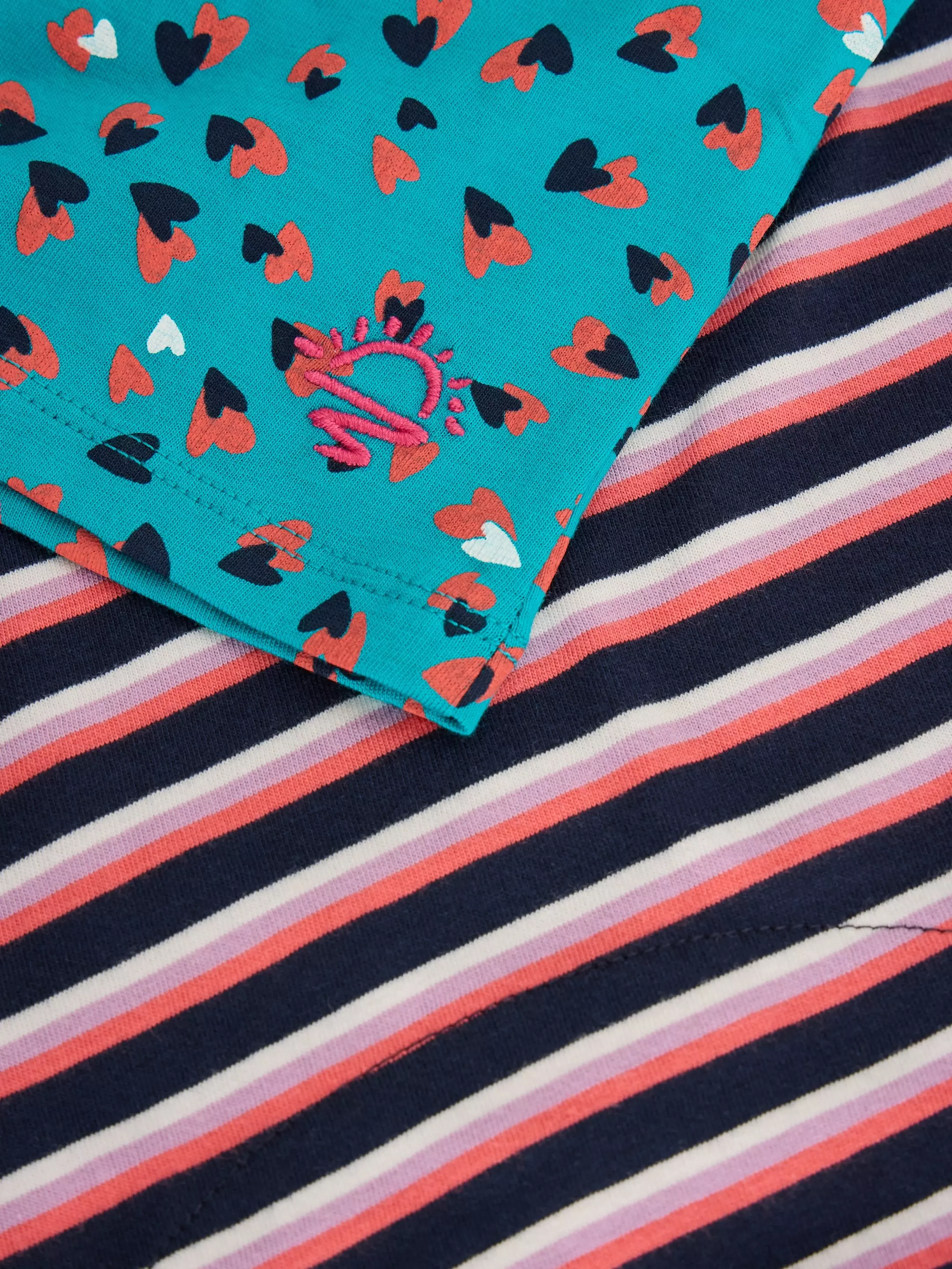Girls Ditsy Heart Print Jersey Dress 3 Girls Ditsy Heart Print Jersey Dress
