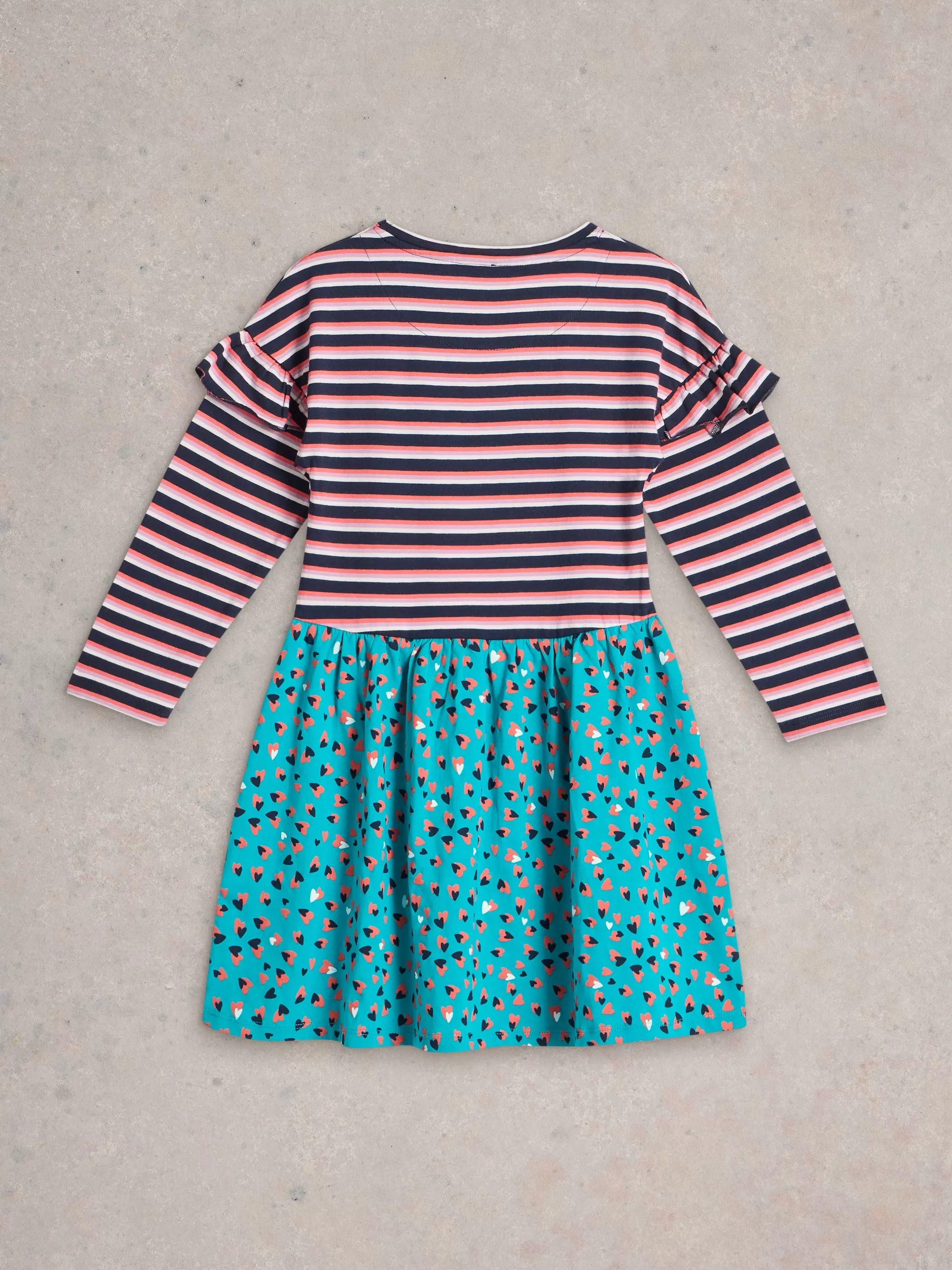Girls Ditsy Heart Print Jersey Dress 4 Girls Ditsy Heart Print Jersey Dress