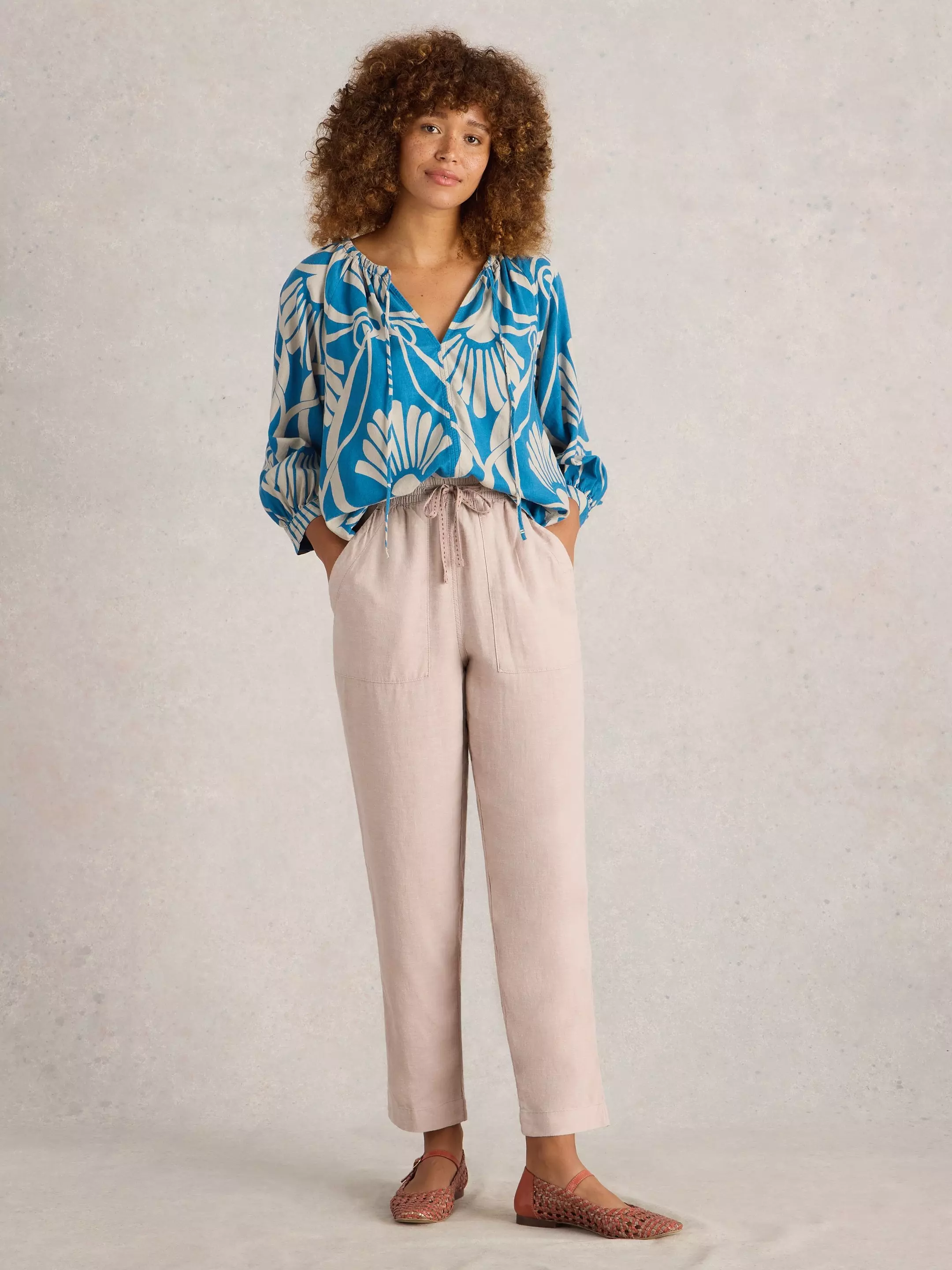 Linen Blend Elle Trouser 3 Linen Blend Elle Trouser