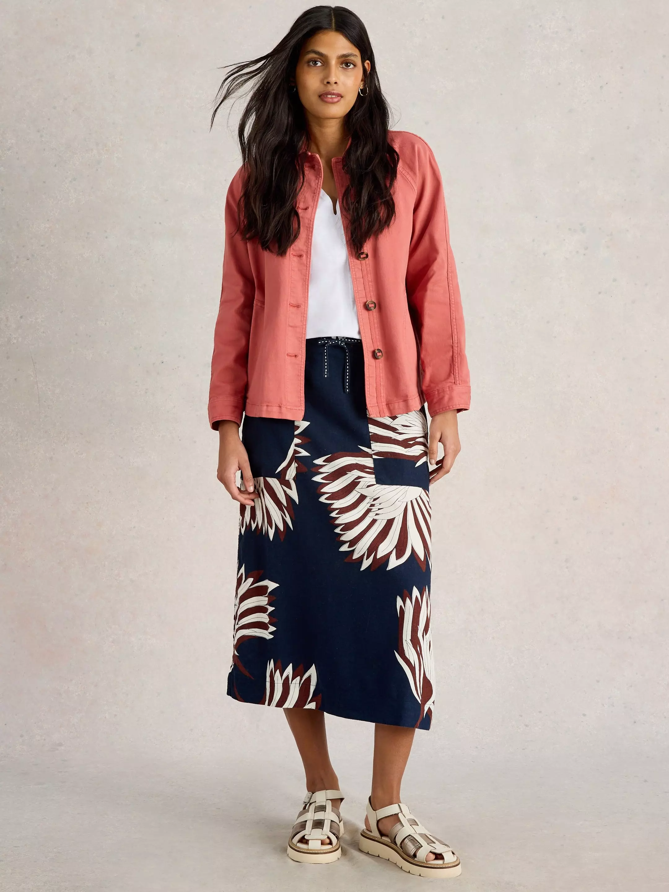 Linen Blend Elle Skirt 3 Linen Blend Elle Skirt