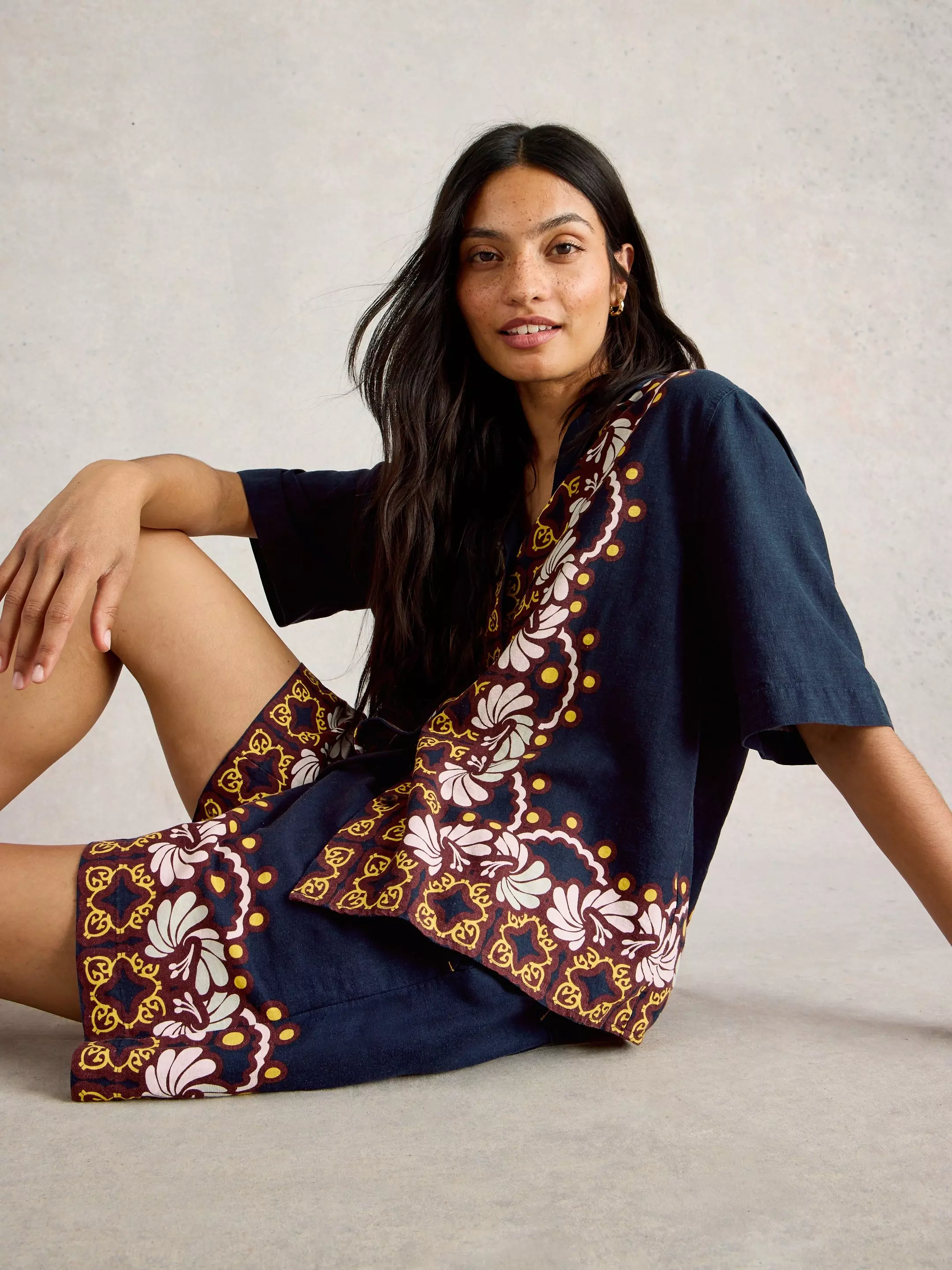 Bella Linen Blend Resort Shirt