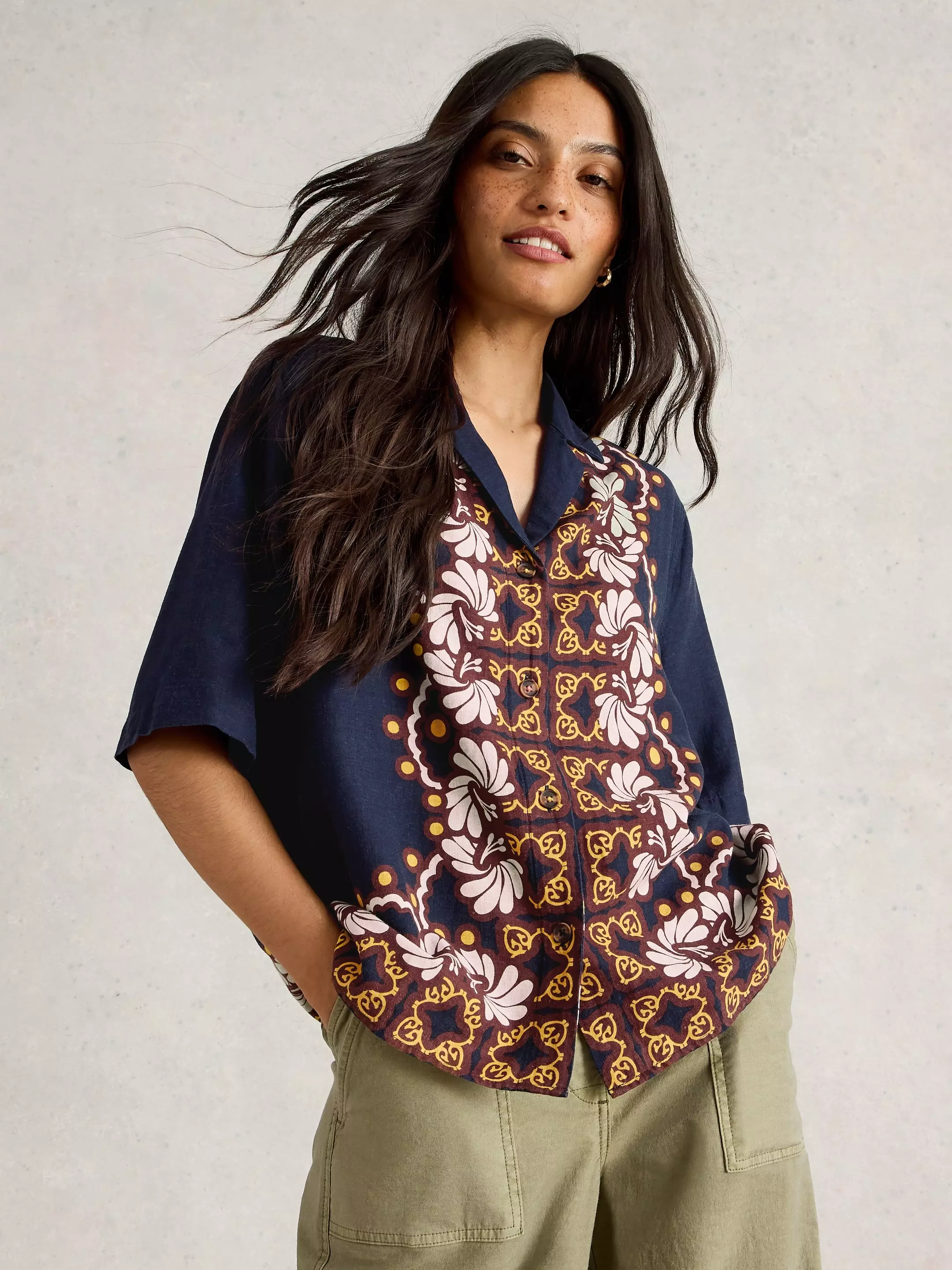Bella Linen Blend Resort Shirt 4 Bella Linen Blend Resort Shirt
