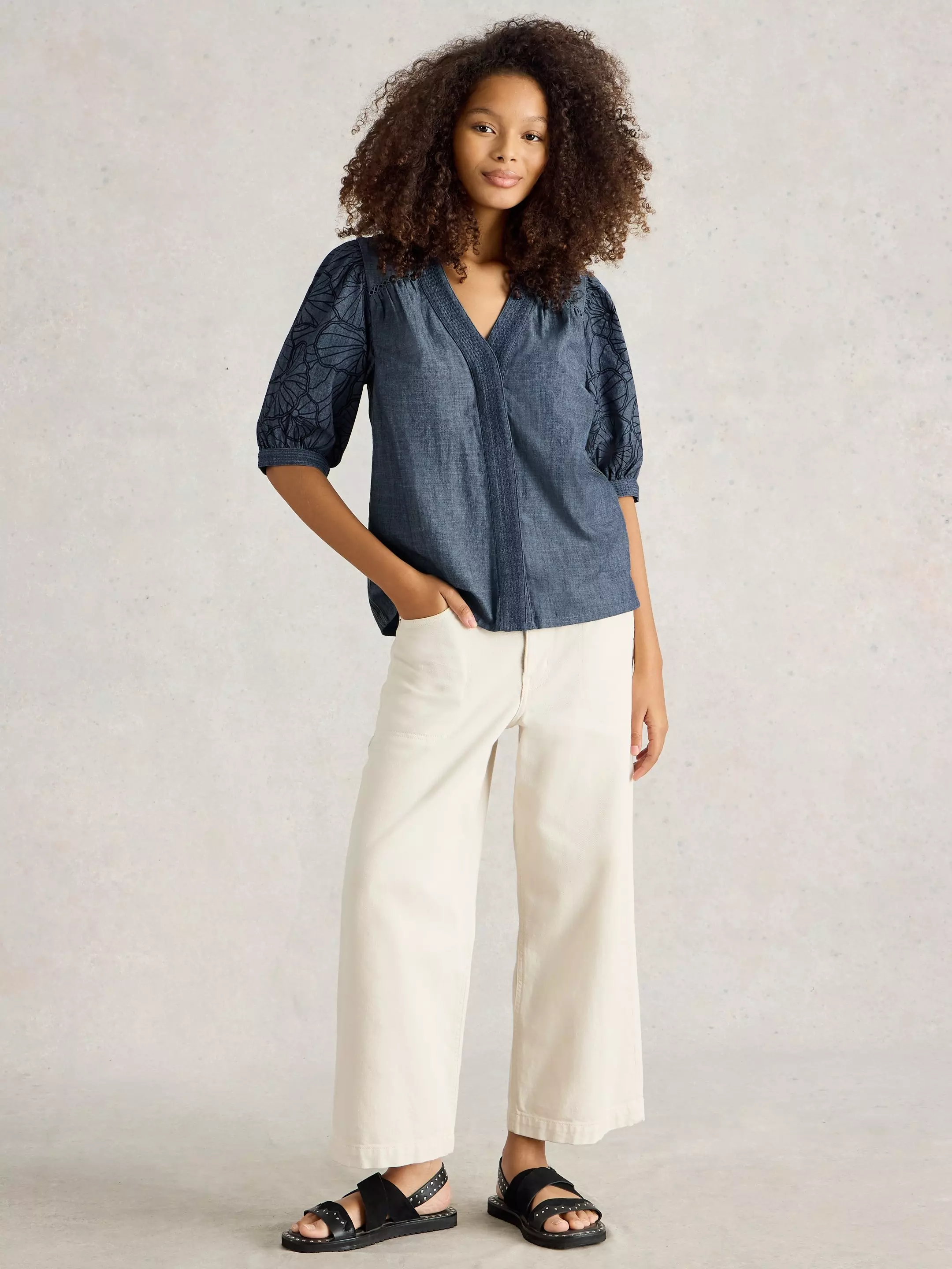 Finley Chambray Top