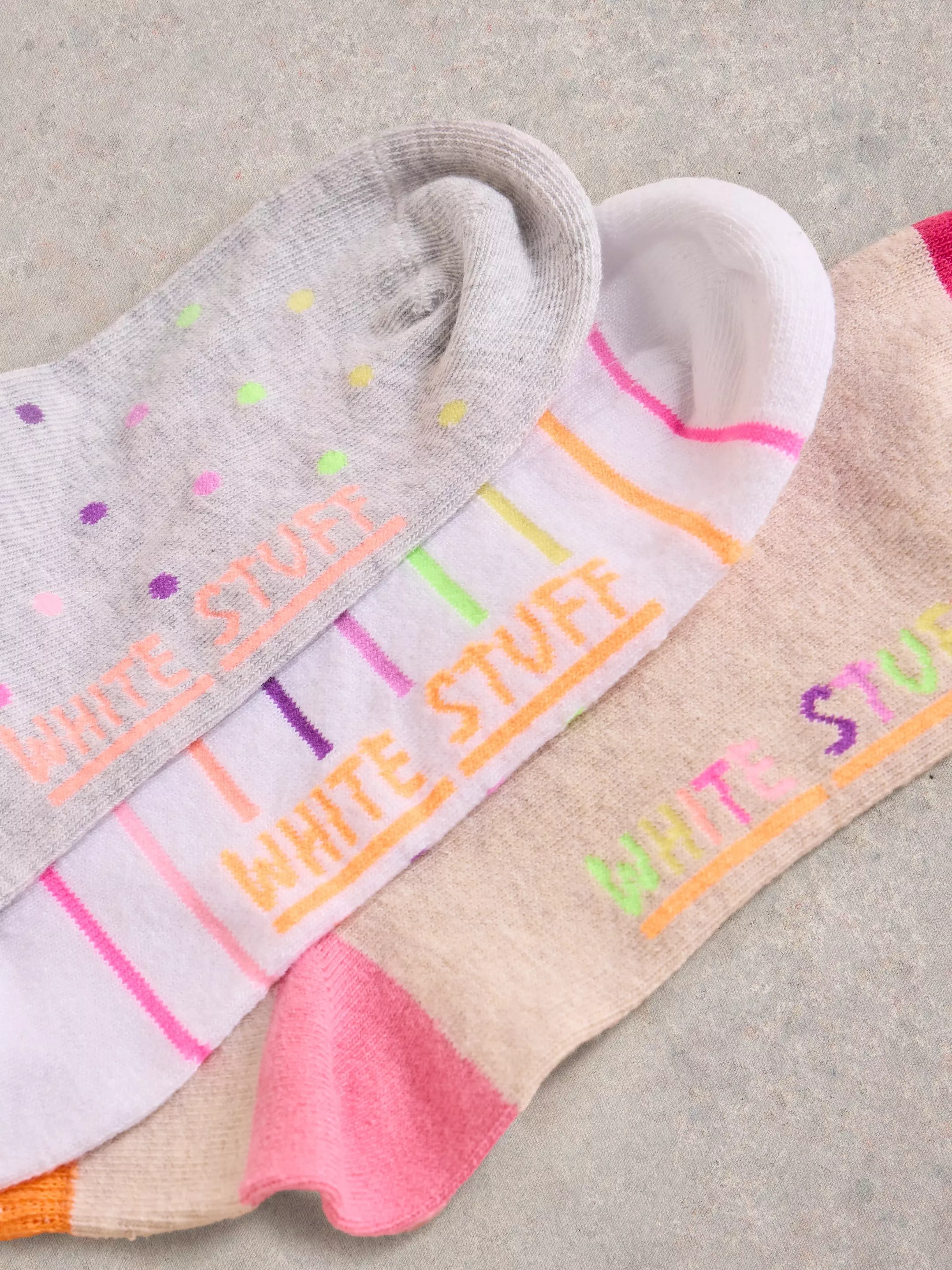 Fluro Trainer Socks 3 Pack 3 Fluro Trainer Socks 3 Pack