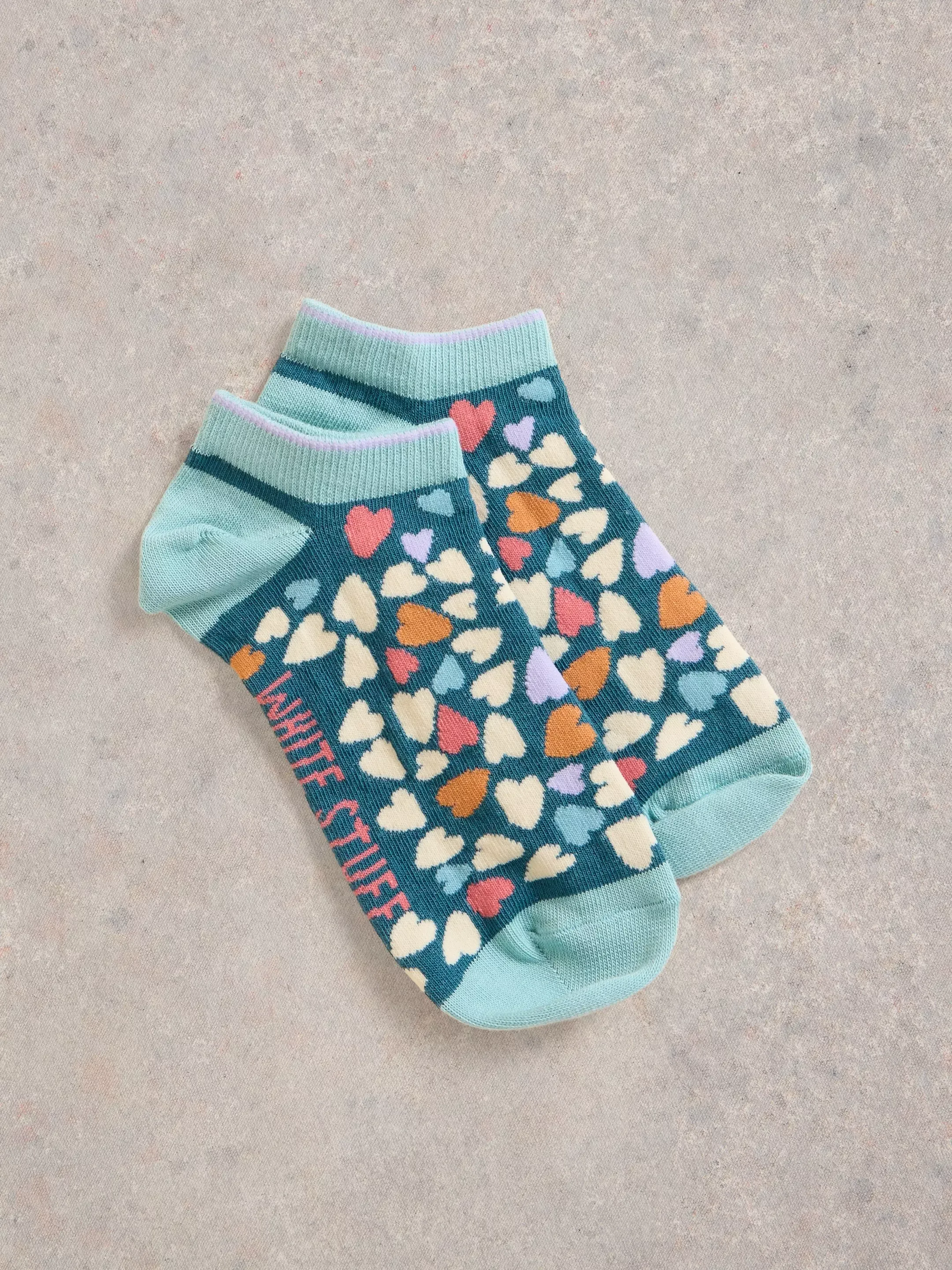 Heart Print Trainer Sock