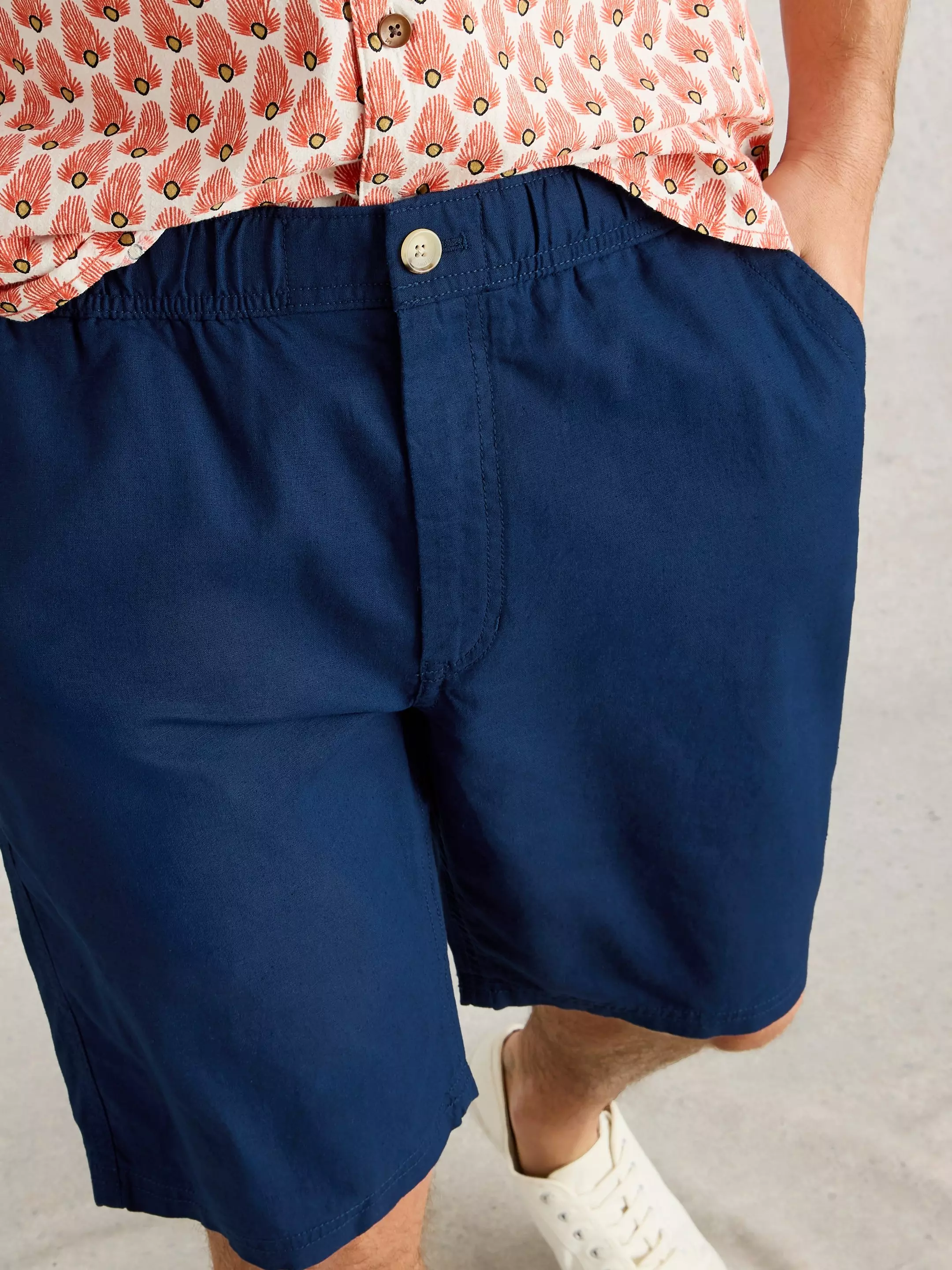 Drawstring Linen Blend Short 4 Drawstring Linen Blend Short