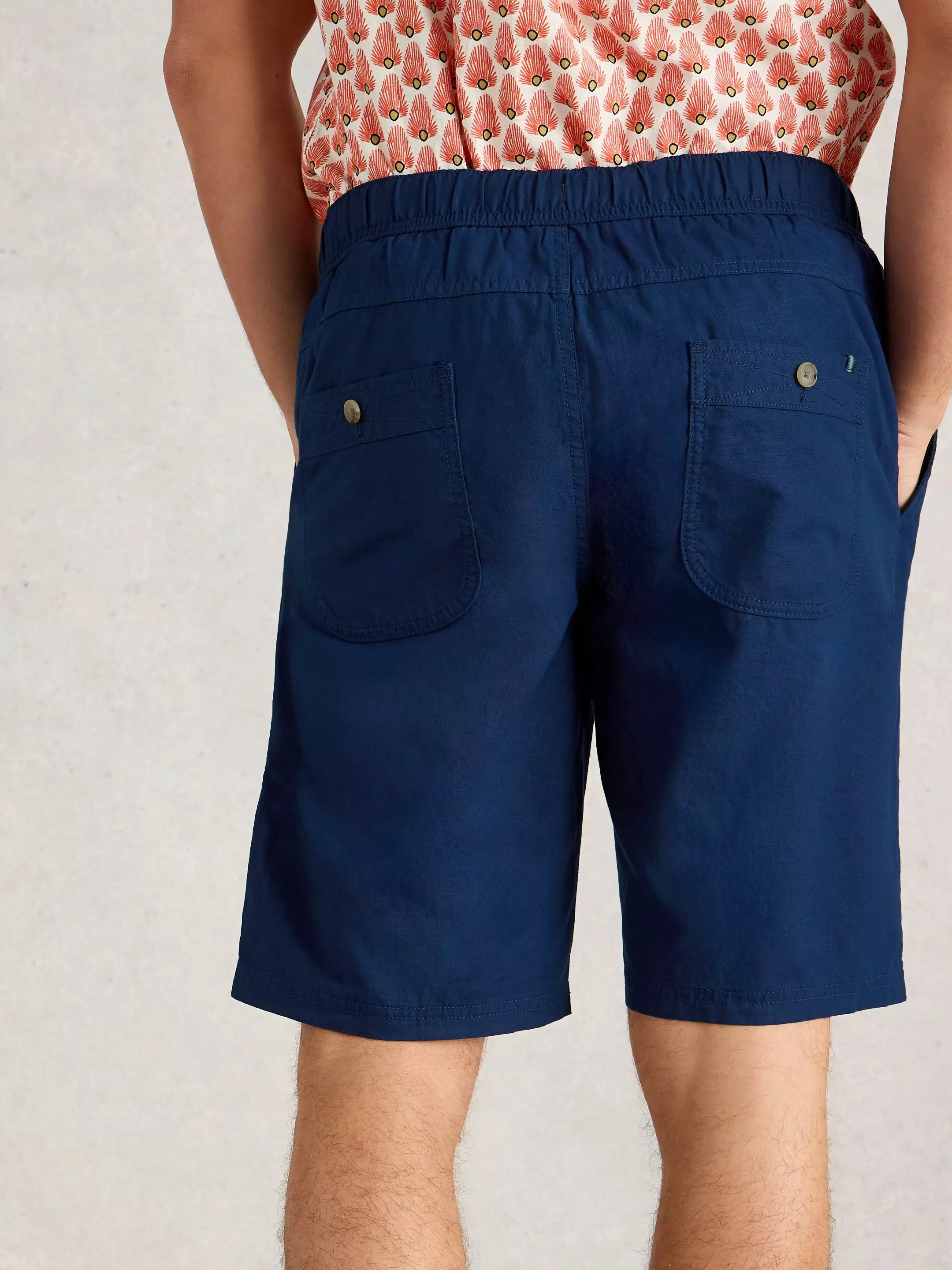 Drawstring Linen Blend Short 5 Drawstring Linen Blend Short