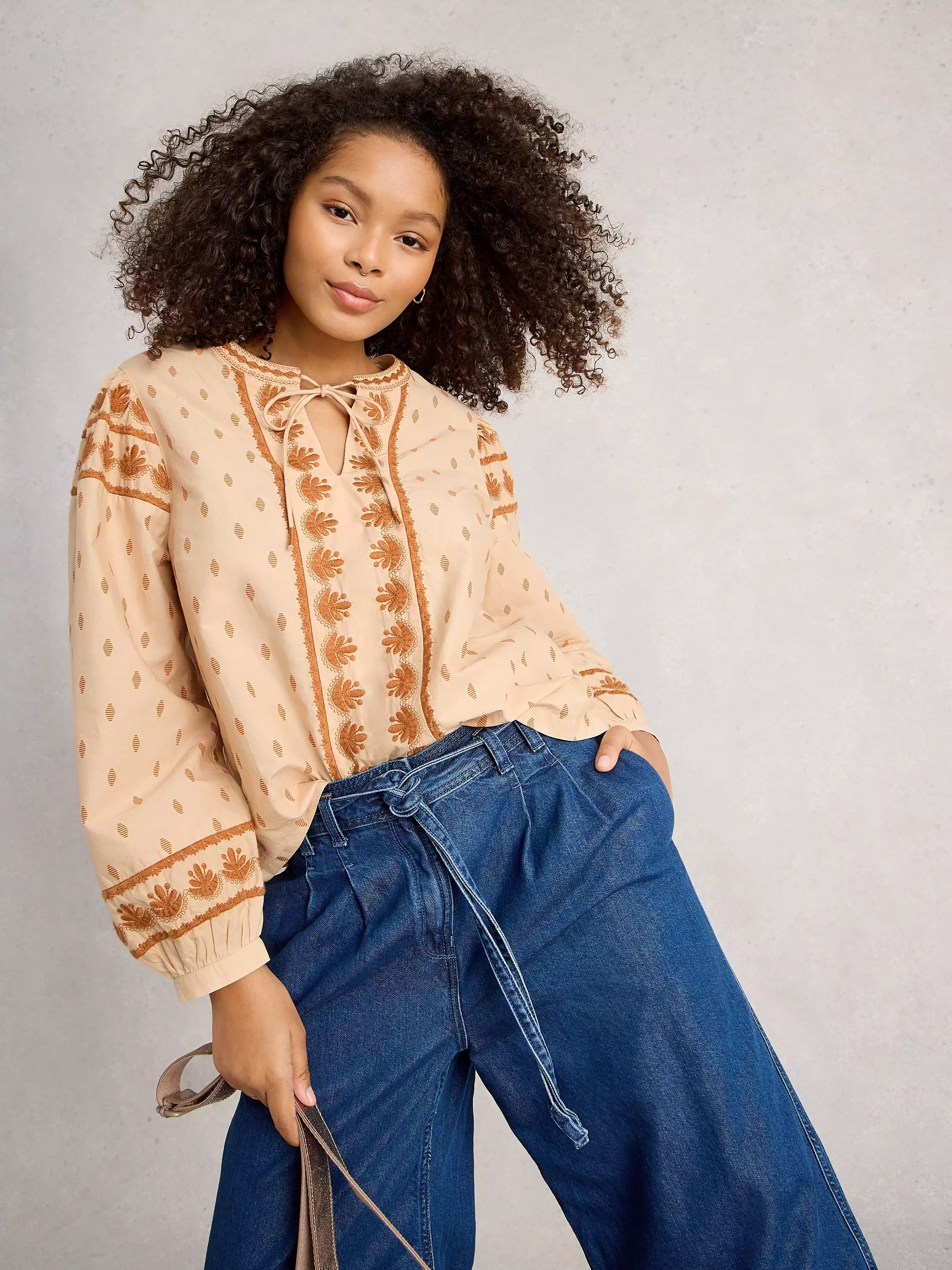 Lila Embroidered Top