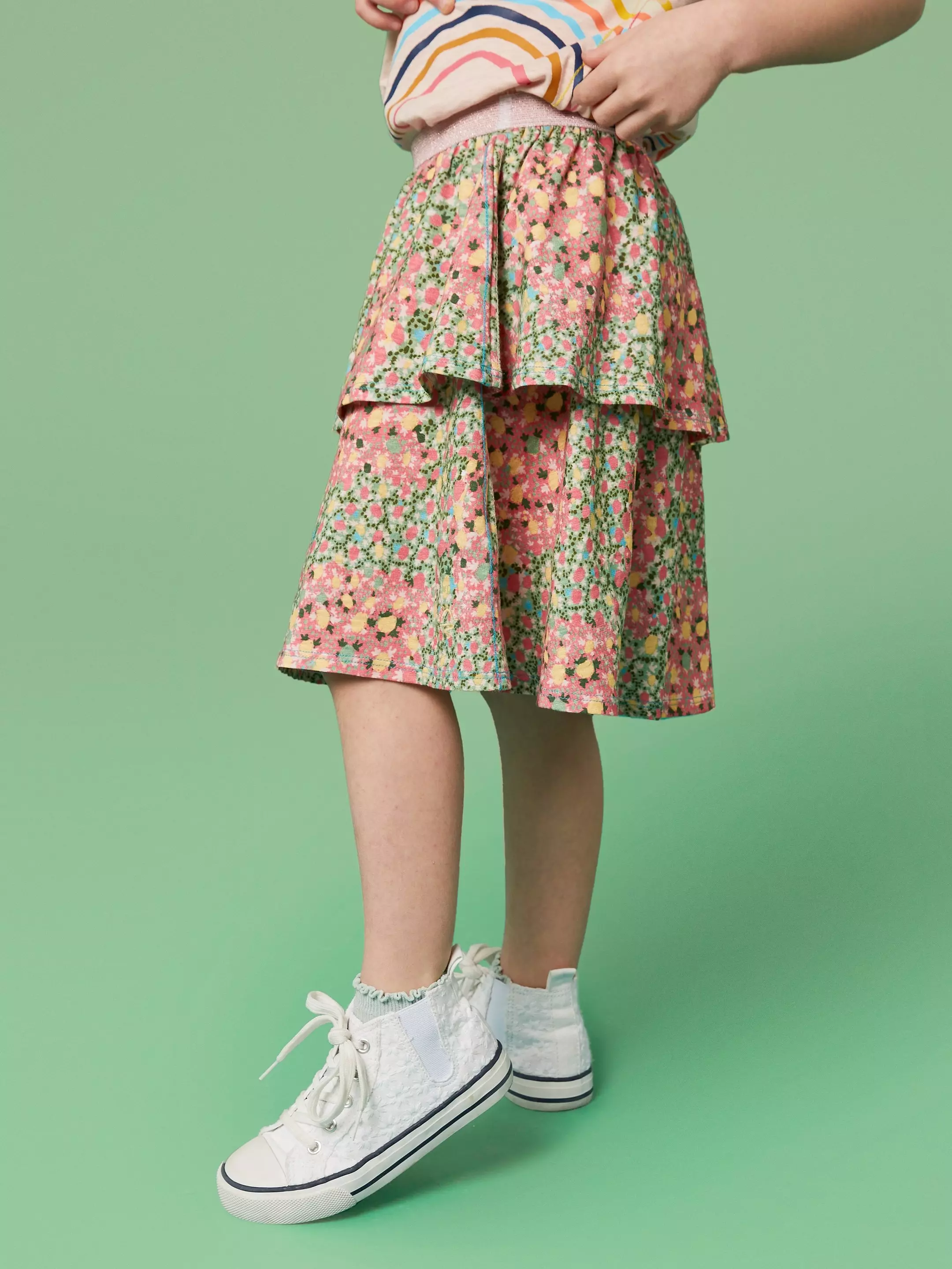 India Printed Tiered Skirt 4 India Printed Tiered Skirt
